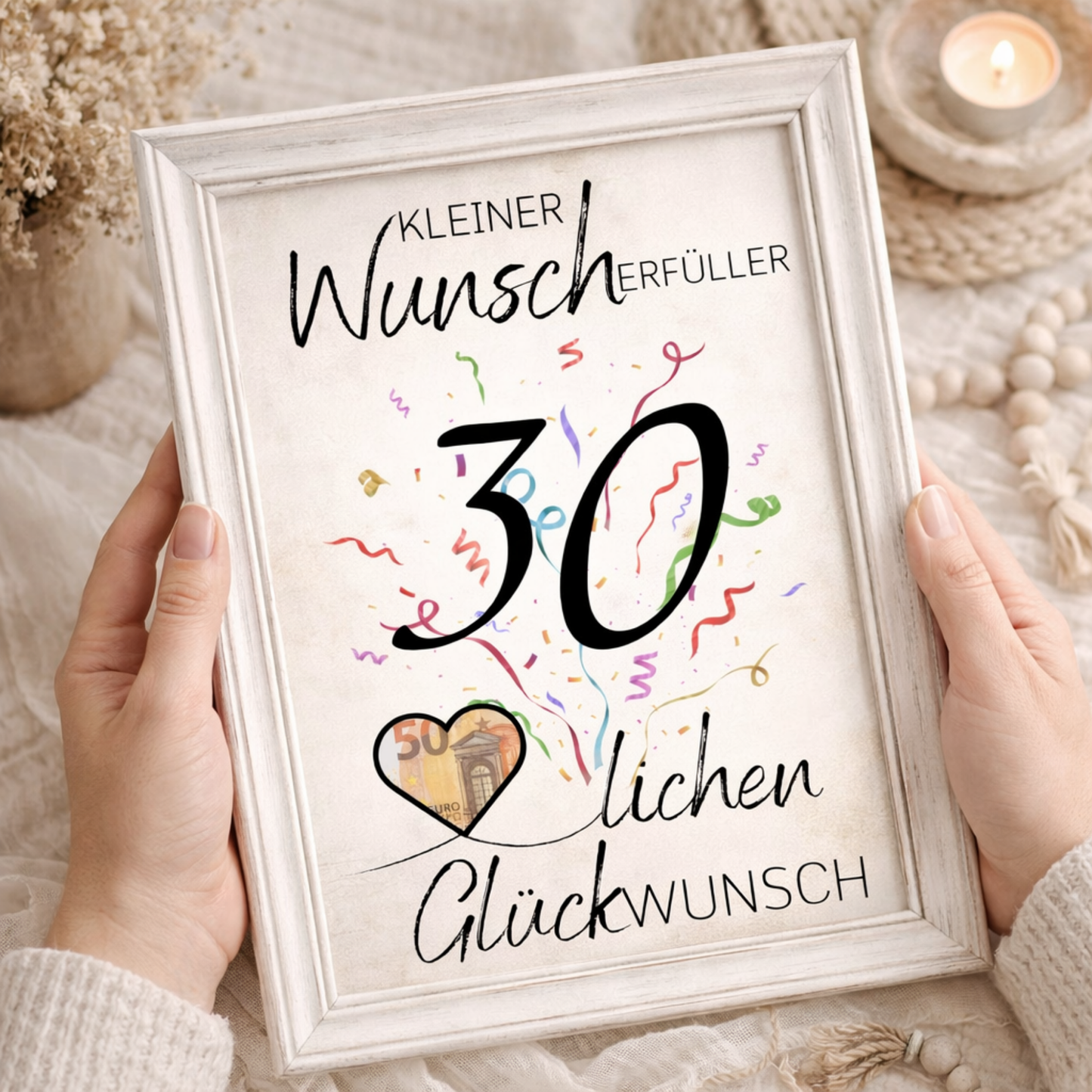 Geldgeschenk 30. Geburtstag Wunscherfüller | Digitaler Download | Last Minute Geschenkidee zum Ausdrucken