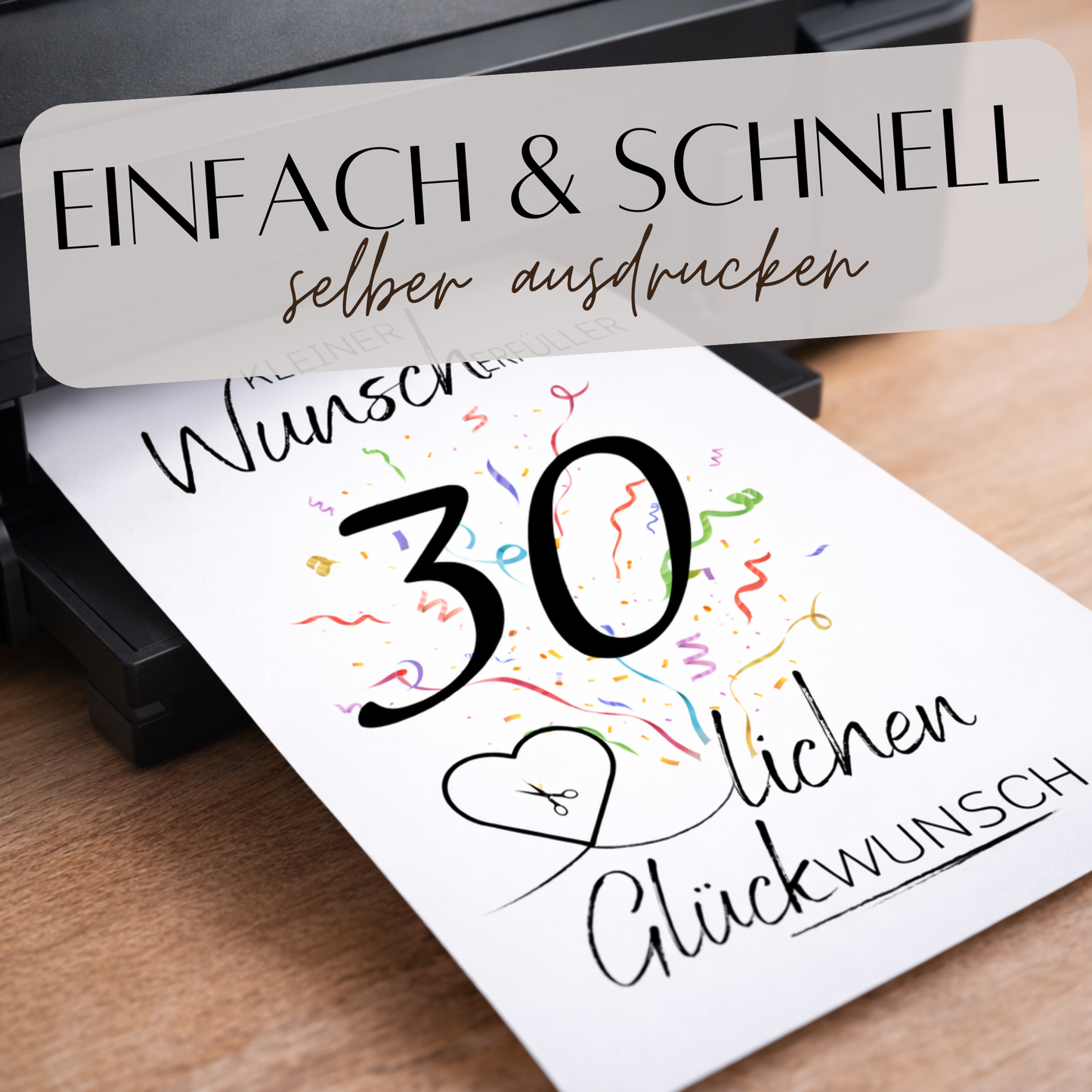 Geldgeschenk 30. Geburtstag Wunscherfüller | Digitaler Download | Last Minute Geschenkidee zum Ausdrucken