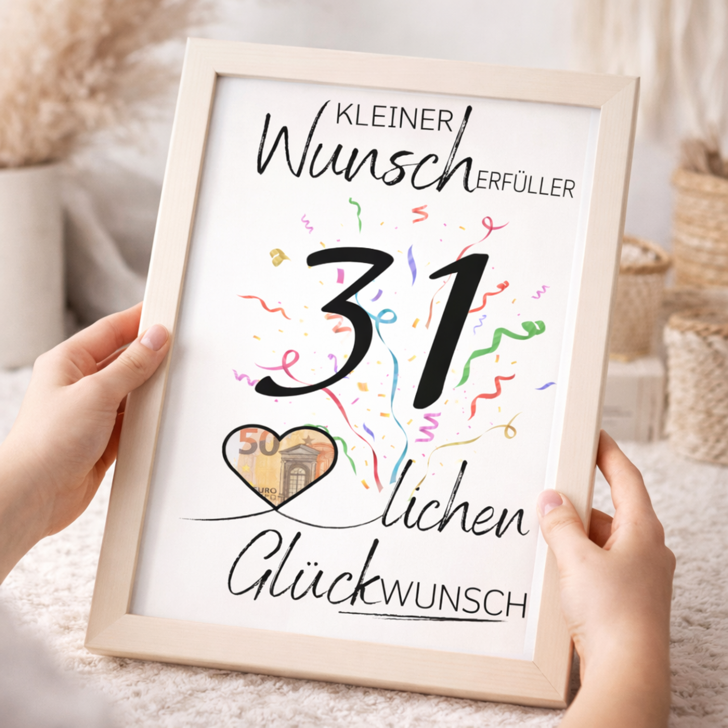 Geldgeschenk 31. Geburtstag Wunscherfüller | Digitaler Download | Last Minute Geschenkidee zum Ausdrucken