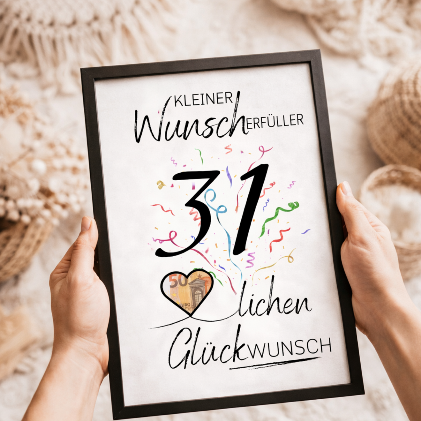 Geldgeschenk 31. Geburtstag Wunscherfüller | Digitaler Download | Last Minute Geschenkidee zum Ausdrucken