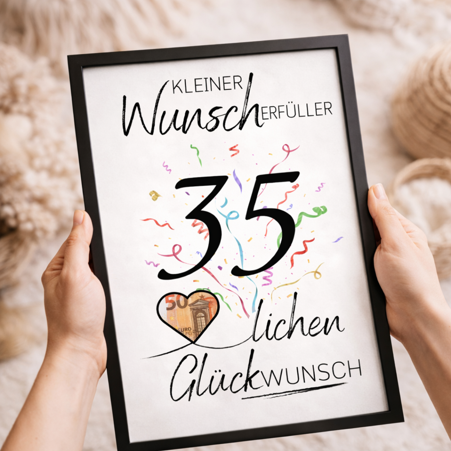 Geldgeschenk 35. Geburtstag Wunscherfüller | Digitaler Download | Last Minute Geschenkidee zum Ausdrucken