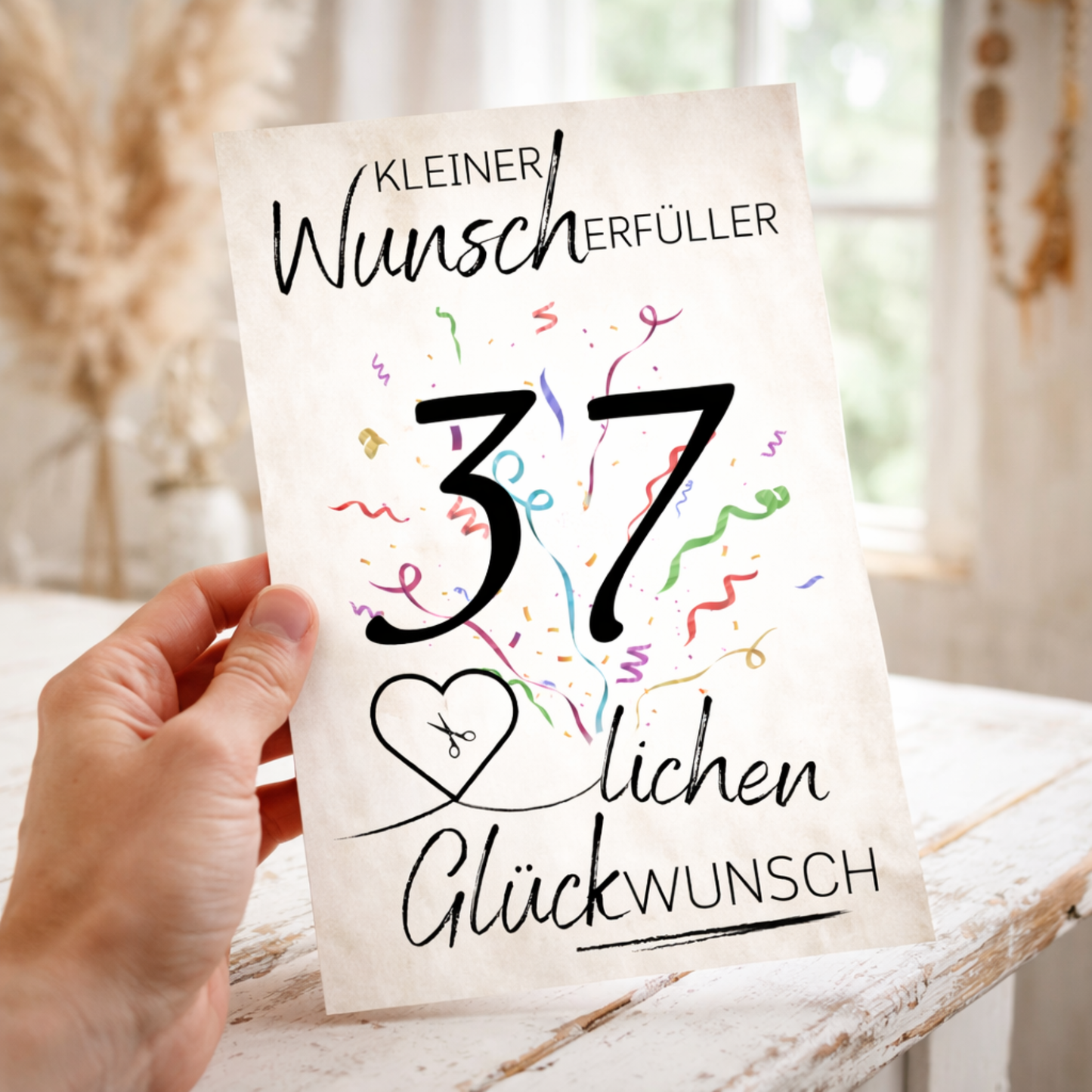 Geldgeschenk 37. Geburtstag Wunscherfüller | Digitaler Download | Last Minute Geschenkidee zum Ausdrucken