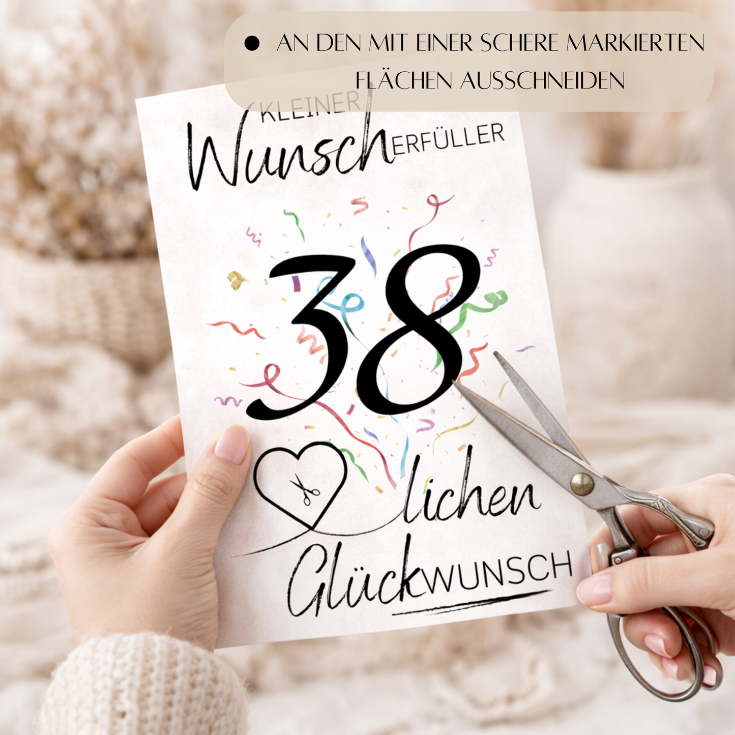 Geldgeschenk 38. Geburtstag Wunscherfüller | Digitaler Download | Last Minute Geschenkidee zum Ausdrucken