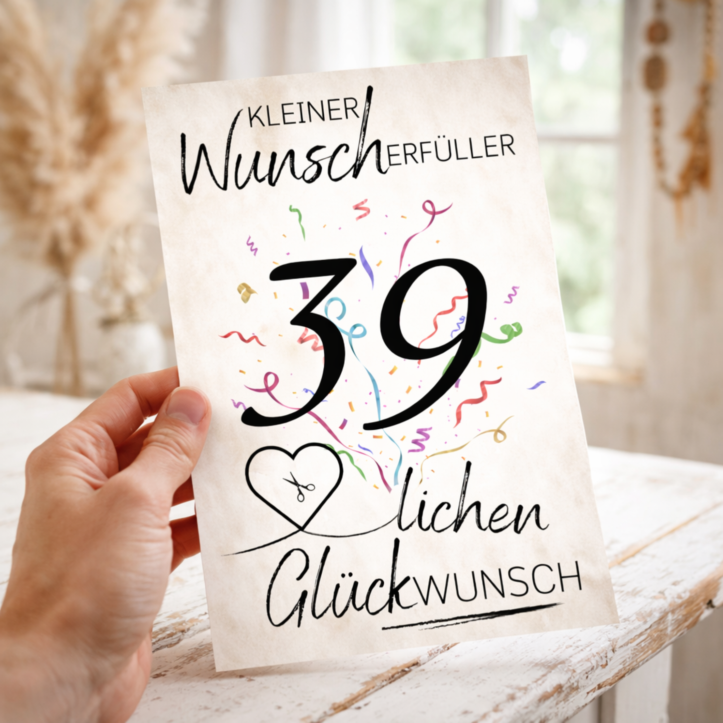 Geldgeschenk 39. Geburtstag Wunscherfüller | Digitaler Download | Last Minute Geschenkidee zum Ausdrucken