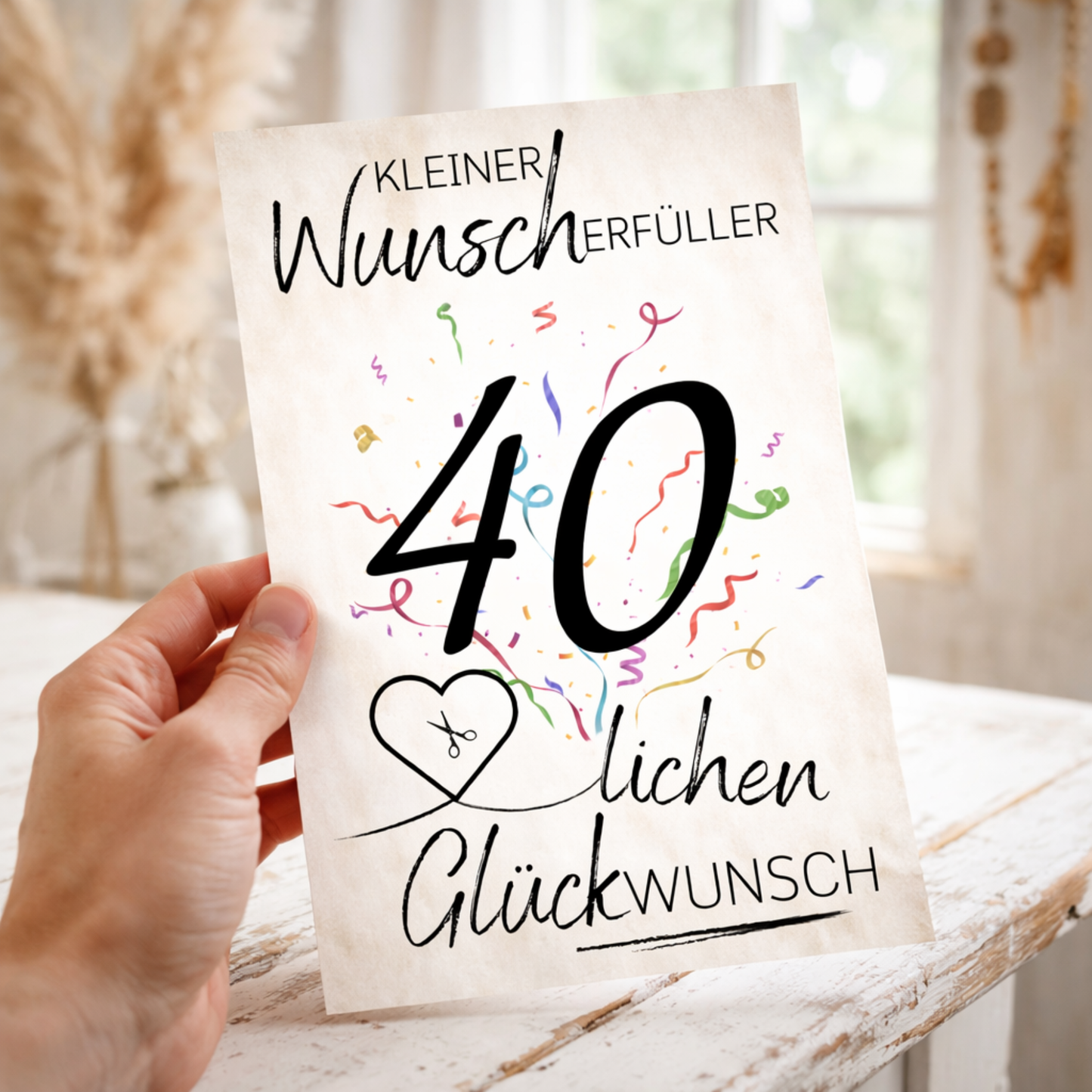 Geldgeschenk 40. Geburtstag Wunscherfüller | Digitaler Download | Last Minute Geschenkidee zum Ausdrucken
