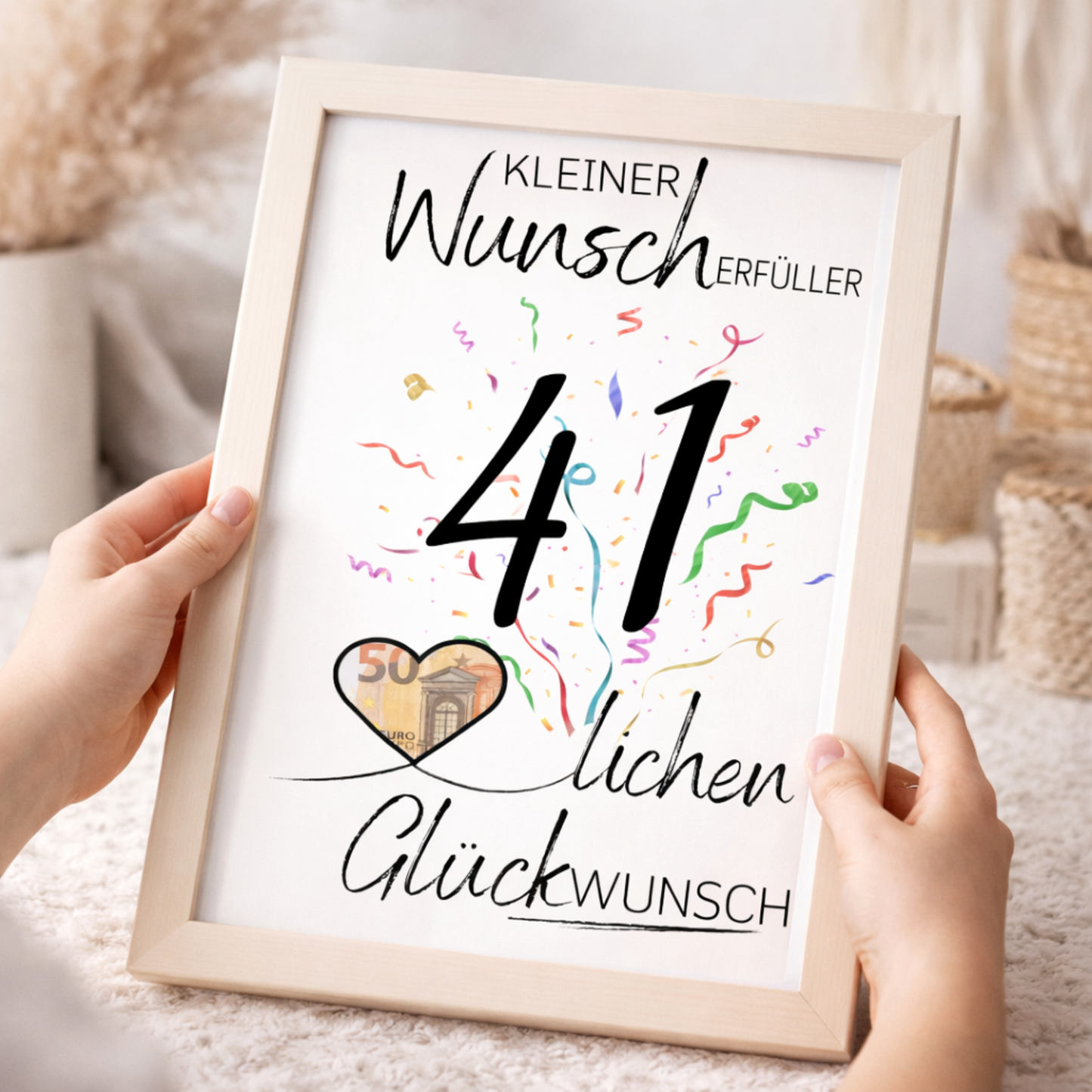 Geldgeschenk 41. Geburtstag Wunscherfüller | Digitaler Download | Last Minute Geschenkidee zum Ausdrucken