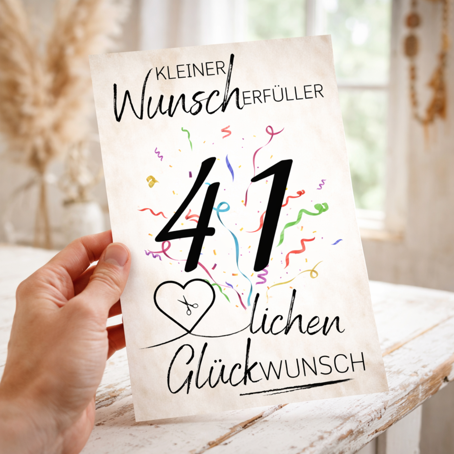 Geldgeschenk 41. Geburtstag Wunscherfüller | Digitaler Download | Last Minute Geschenkidee zum Ausdrucken