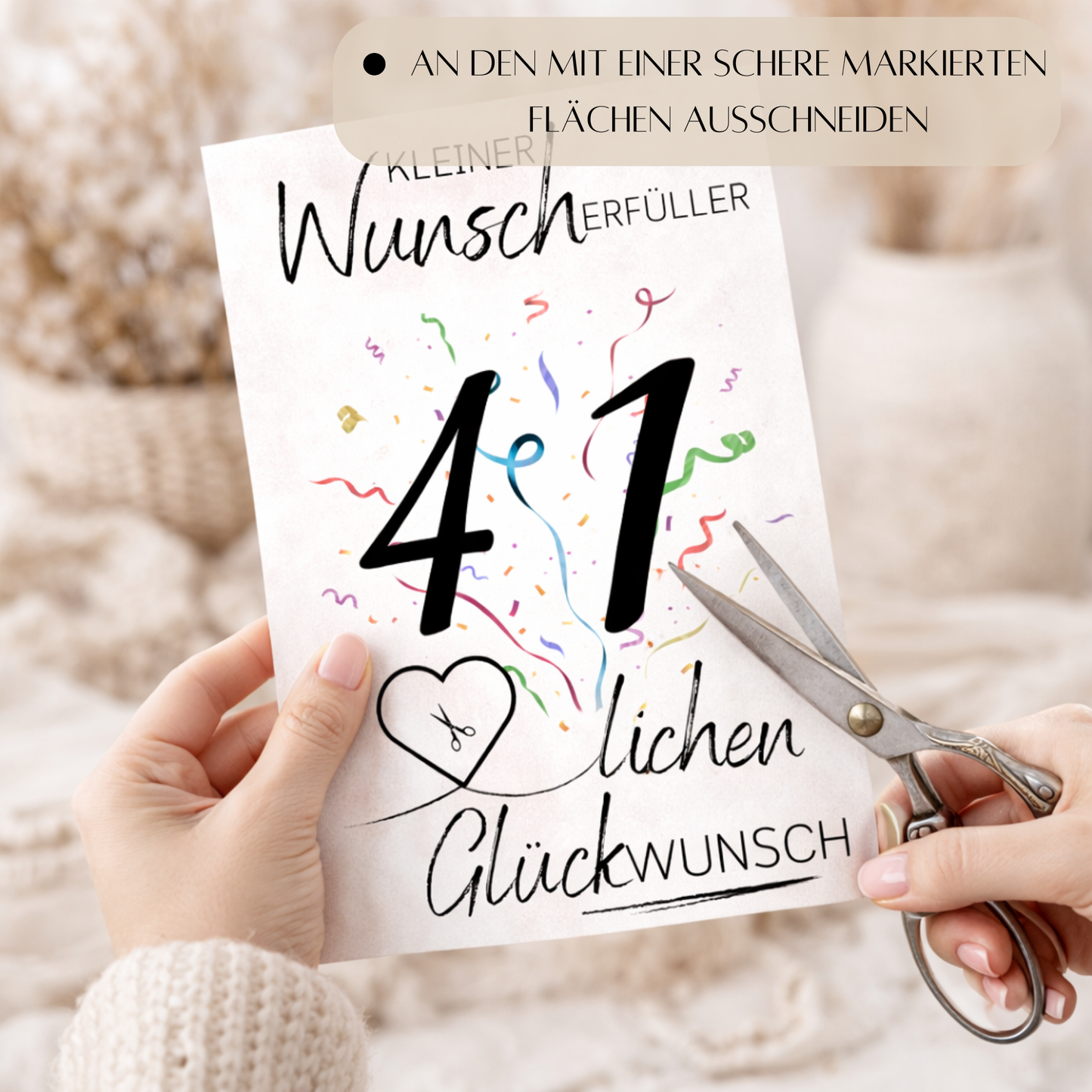 Geldgeschenk 41. Geburtstag Wunscherfüller | Digitaler Download | Last Minute Geschenkidee zum Ausdrucken