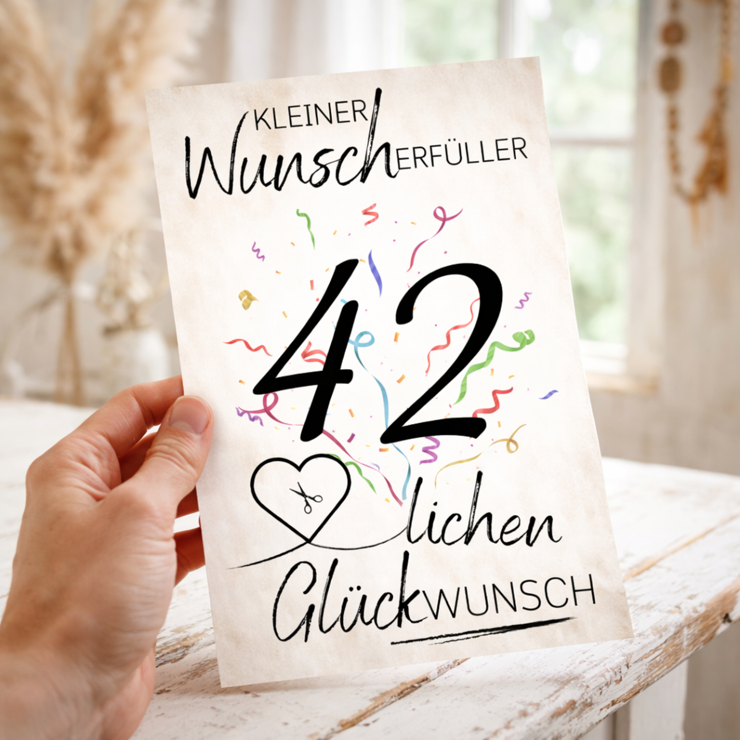 Geldgeschenk 42. Geburtstag Wunscherfüller | Digitaler Download | Last Minute Geschenkidee zum Ausdrucken