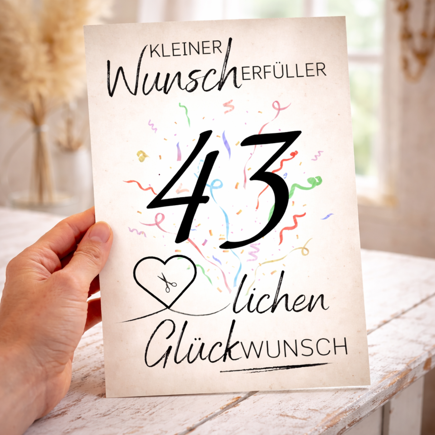 Geldgeschenk 43. Geburtstag Wunscherfüller | Digitaler Download | Last Minute Geschenkidee zum Ausdrucken