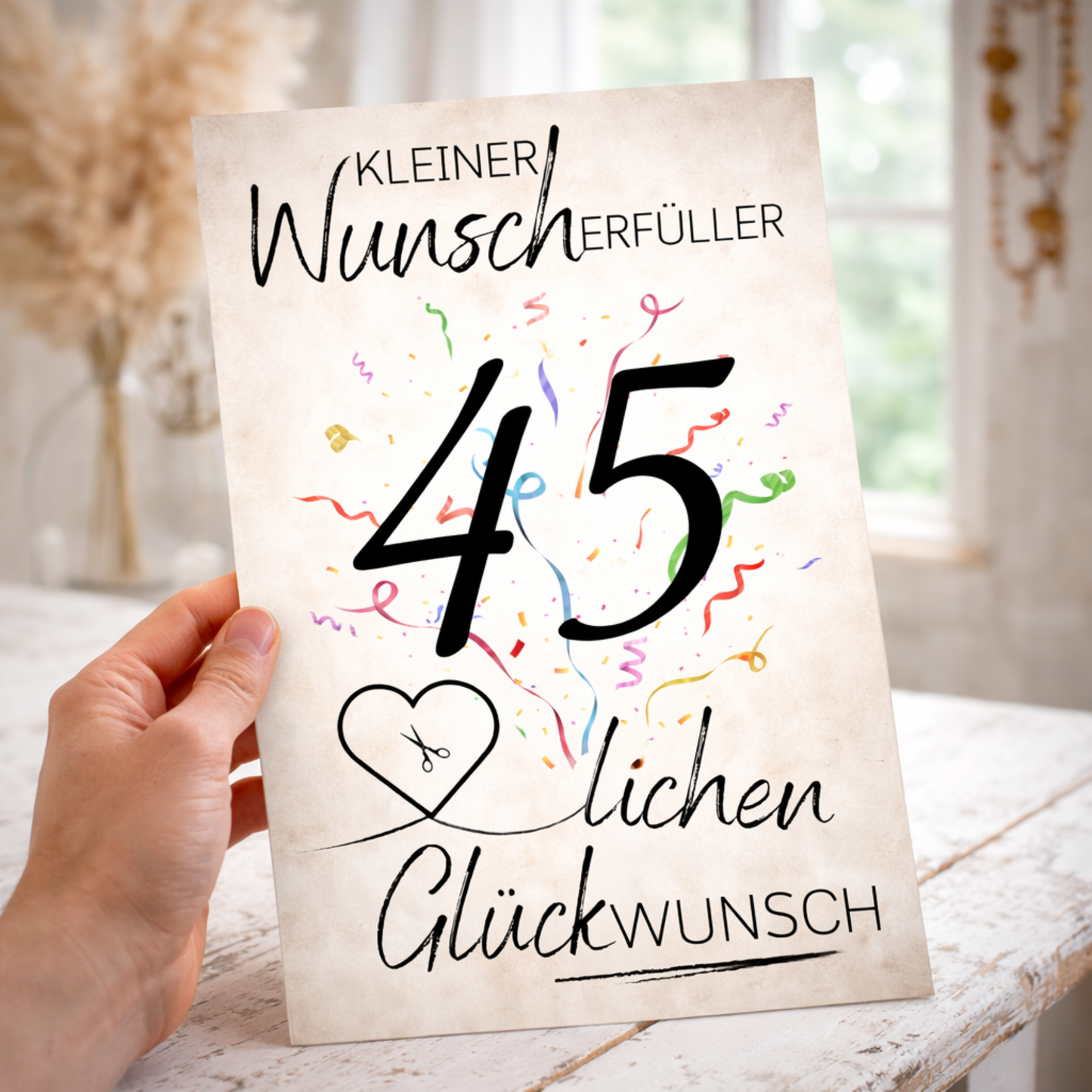 Geldgeschenk 45. Geburtstag Wunscherfüller | Digitaler Download | Last Minute Geschenkidee zum Ausdrucken