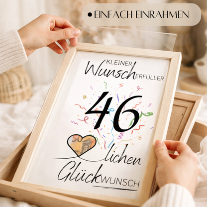 Geldgeschenk 46. Geburtstag Wunscherfüller | Digitaler Download | Last Minute Geschenkidee zum Ausdrucken