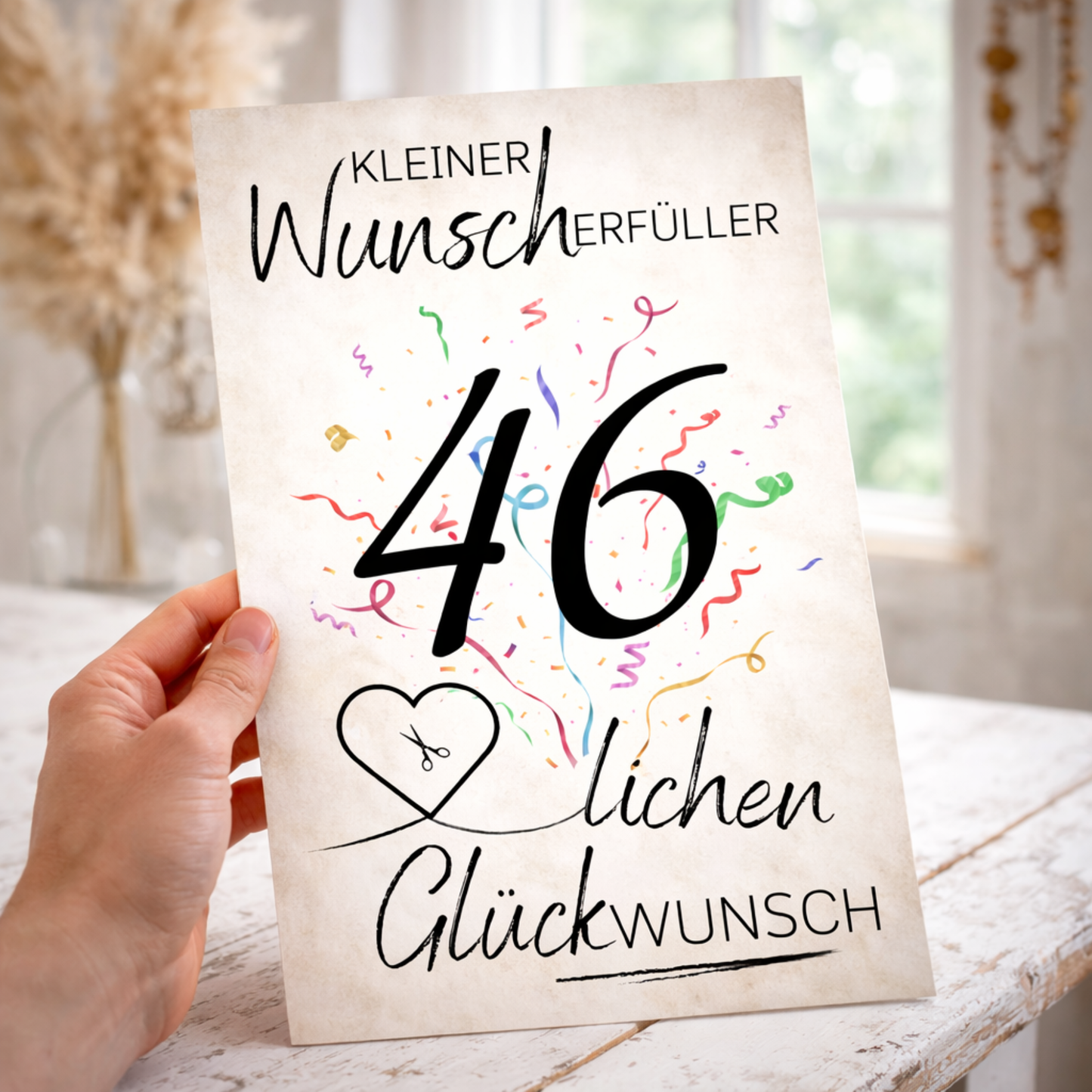Geldgeschenk 46. Geburtstag Wunscherfüller | Digitaler Download | Last Minute Geschenkidee zum Ausdrucken