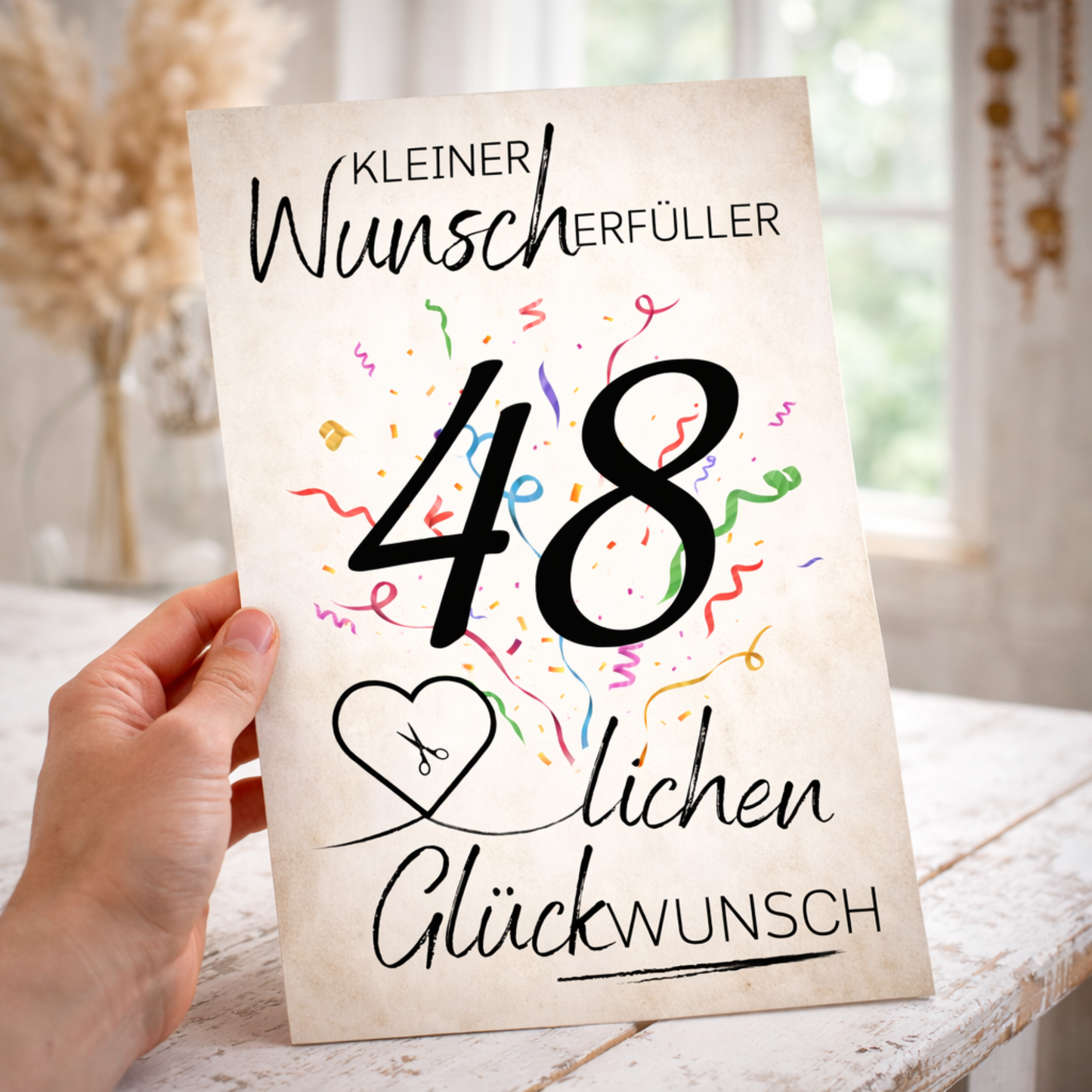 Geldgeschenk 48. Geburtstag Wunscherfüller | Digitaler Download | Last Minute Geschenkidee zum Ausdrucken