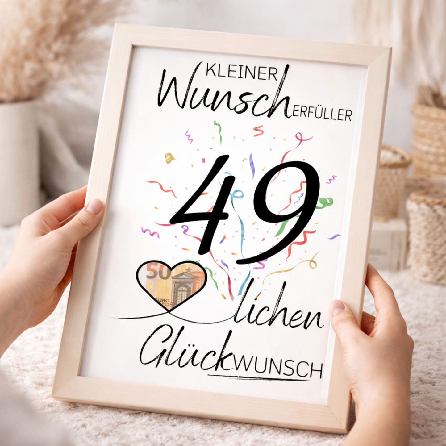 Geldgeschenk 49. Geburtstag Wunscherfüller | Digitaler Download | Last Minute Geschenkidee zum Ausdrucken