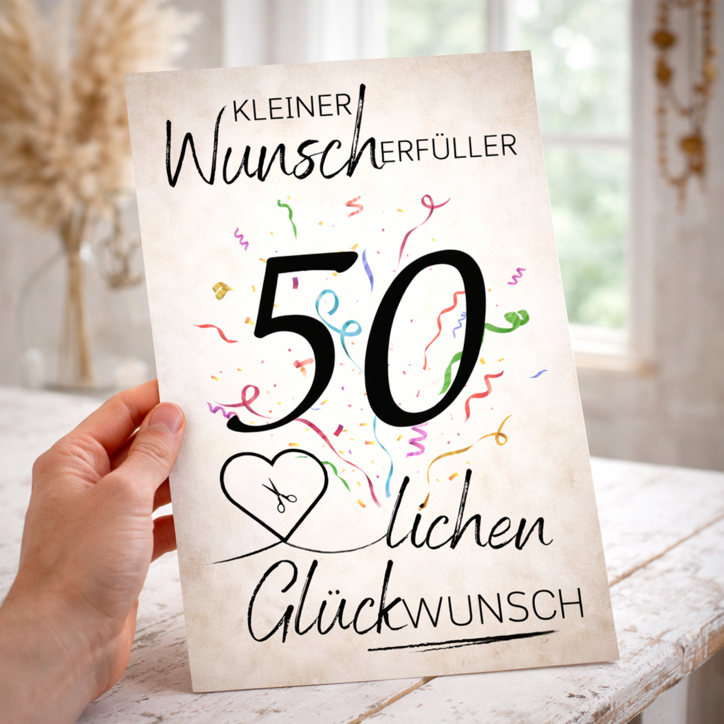 Geldgeschenk 50. Geburtstag Wunscherfüller | Digitaler Download | Last Minute Geschenkidee zum Ausdrucken