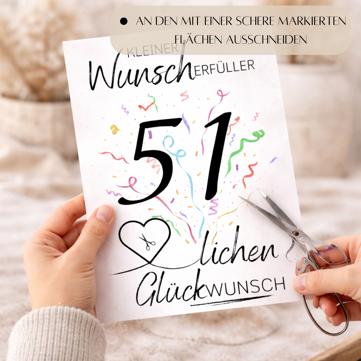 Geldgeschenk 51. Geburtstag Wunscherfüller | Digitaler Download | Last Minute Geschenkidee zum Ausdrucken