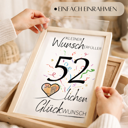 Geldgeschenk 52. Geburtstag Wunscherfüller | Digitaler Download | Last Minute Geschenkidee zum Ausdrucken