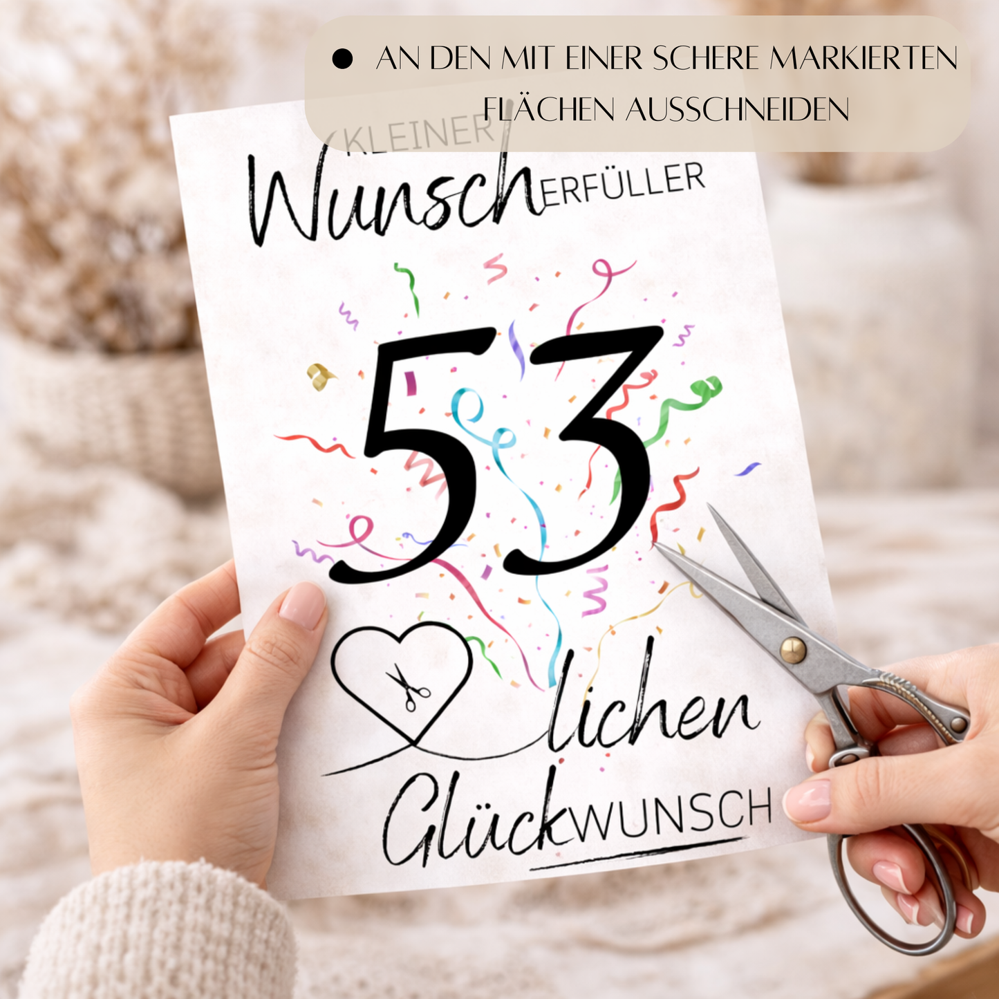 Geldgeschenk 53. Geburtstag Wunscherfüller | Digitaler Download | Last Minute Geschenkidee zum Ausdrucken