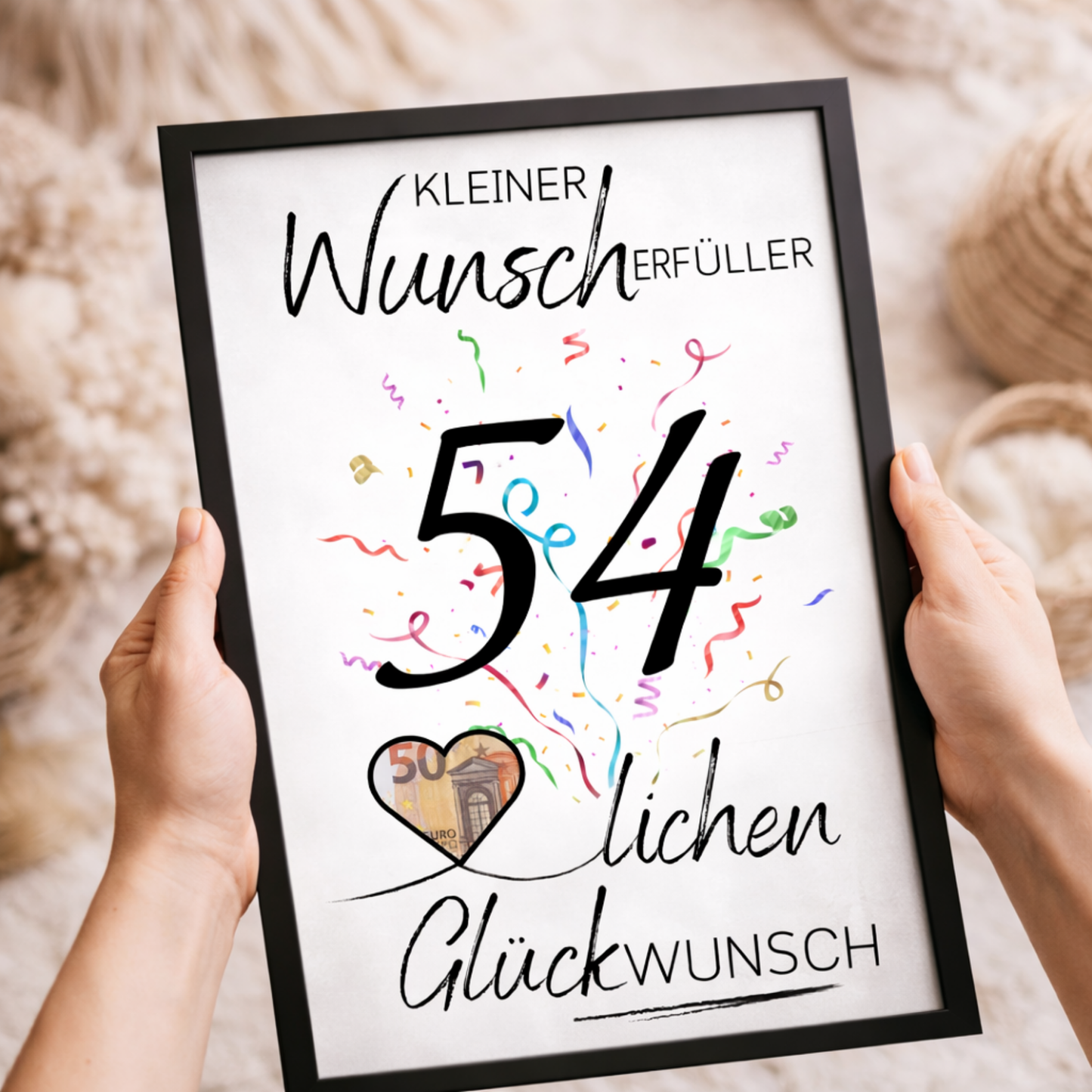Geldgeschenk 54. Geburtstag Wunscherfüller | Digitaler Download | Last Minute Geschenkidee zum Ausdrucken