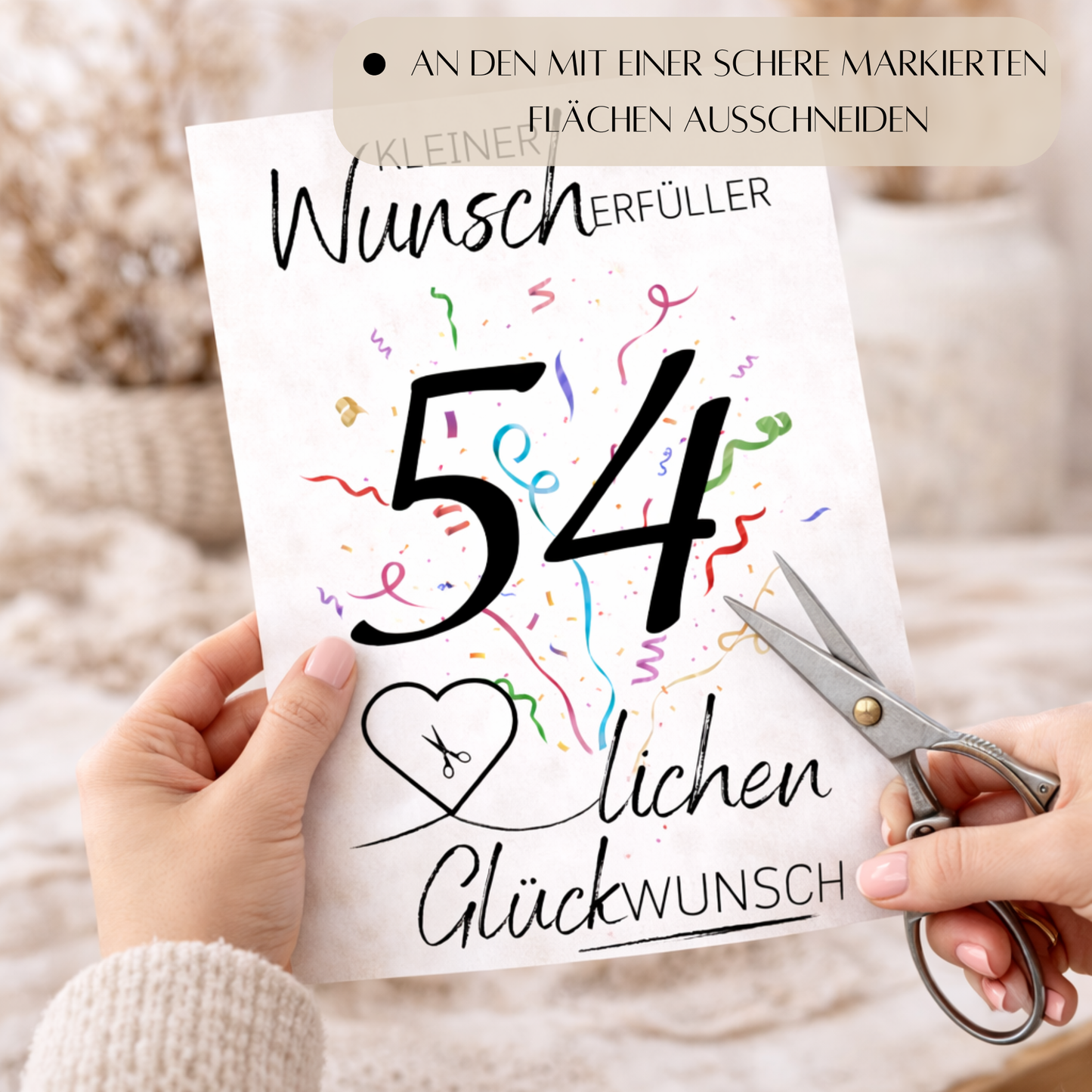 Geldgeschenk 54. Geburtstag Wunscherfüller | Digitaler Download | Last Minute Geschenkidee zum Ausdrucken