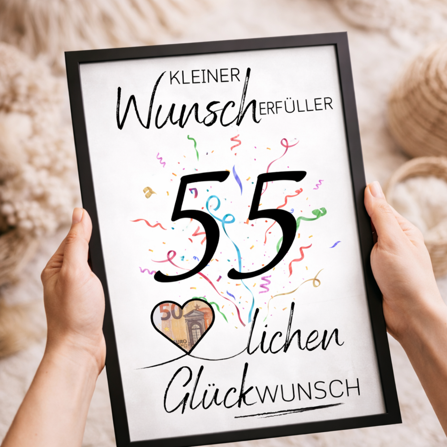 Geldgeschenk 55. Geburtstag Wunscherfüller | Digitaler Download | Last Minute Geschenkidee zum Ausdrucken