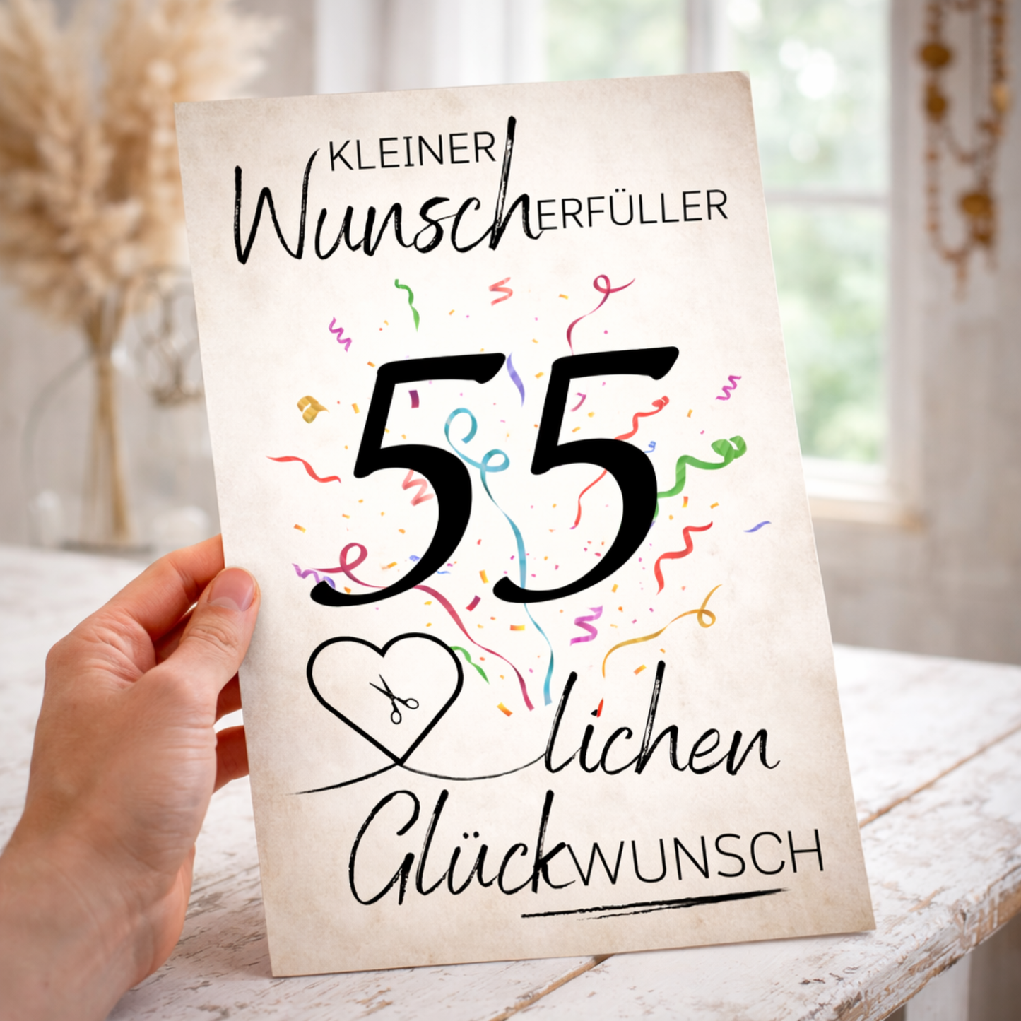 Geldgeschenk 55. Geburtstag Wunscherfüller | Digitaler Download | Last Minute Geschenkidee zum Ausdrucken