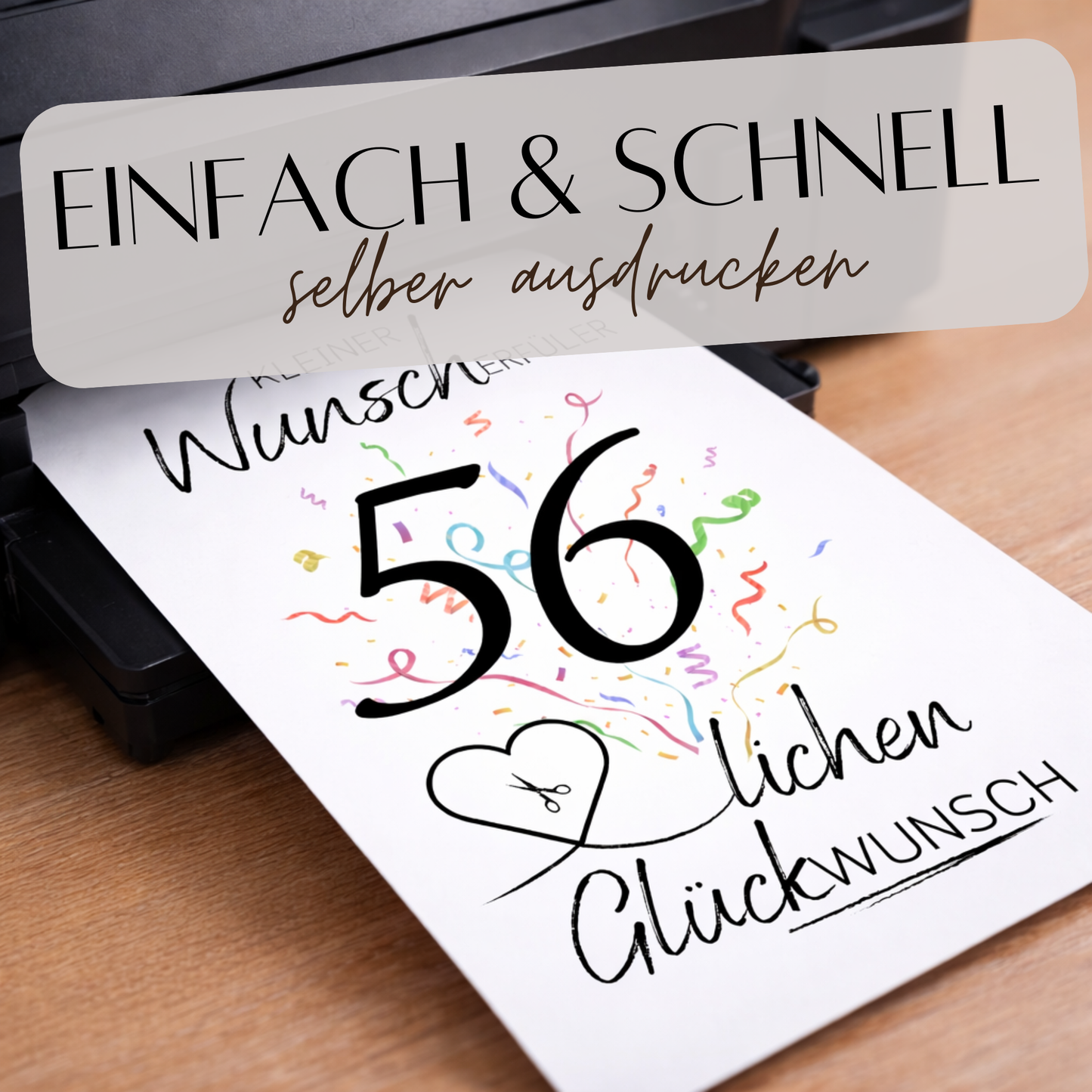 Geldgeschenk 56. Geburtstag Wunscherfüller | Digitaler Download | Last Minute Geschenkidee zum Ausdrucken