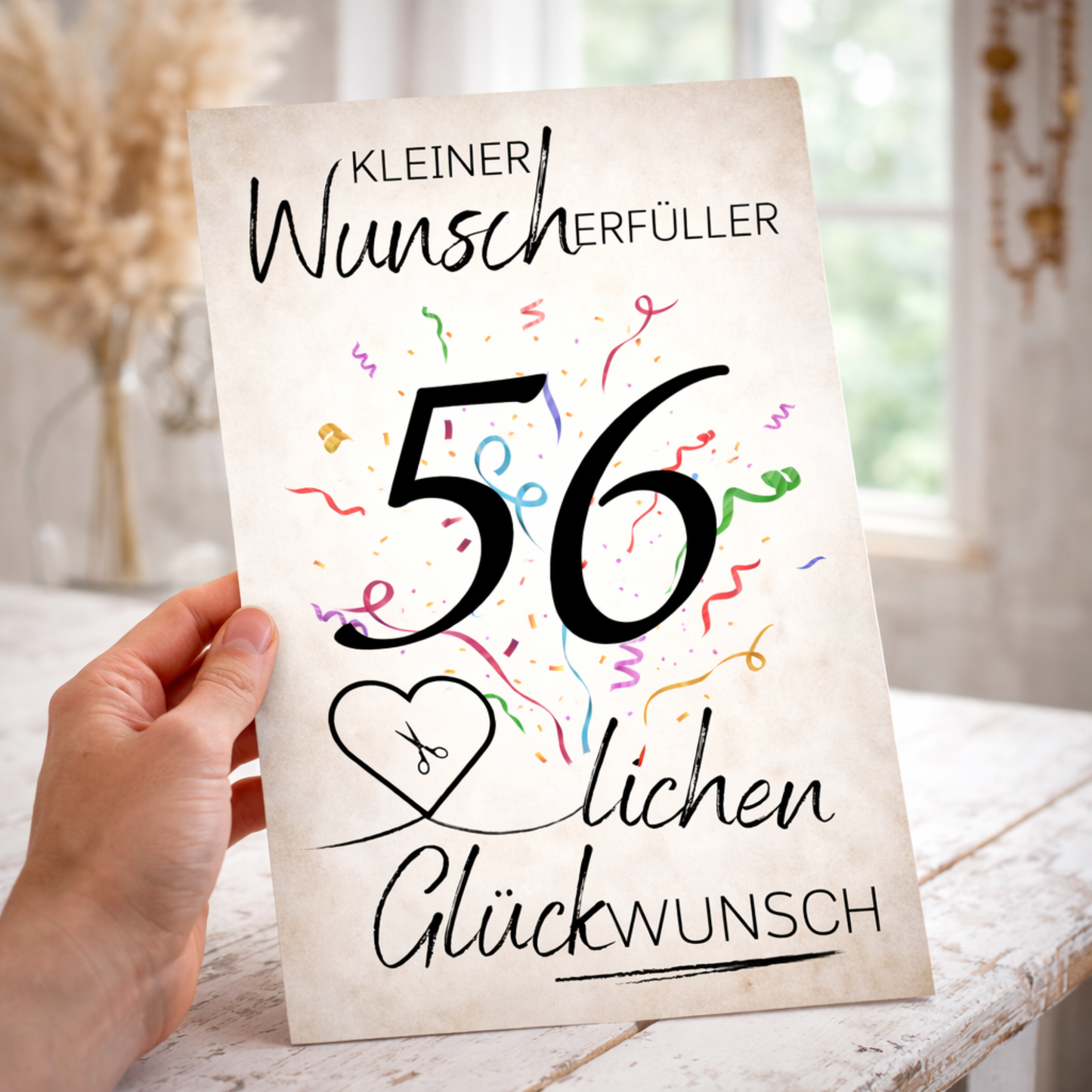Geldgeschenk 56. Geburtstag Wunscherfüller | Digitaler Download | Last Minute Geschenkidee zum Ausdrucken