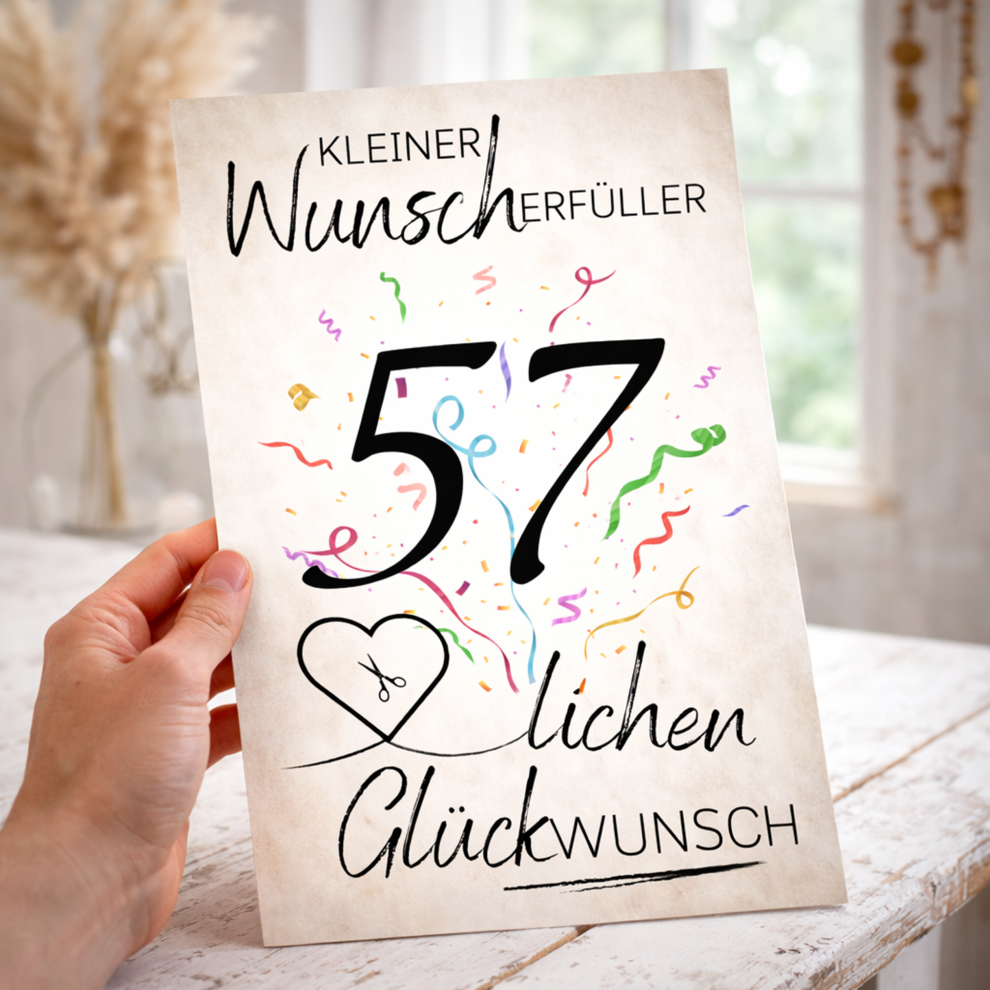 Geldgeschenk 57. Geburtstag Wunscherfüller | Digitaler Download | Last Minute Geschenkidee zum Ausdrucken