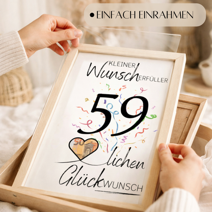 Geldgeschenk 59. Geburtstag Wunscherfüller | Digitaler Download | Last Minute Geschenkidee zum Ausdrucken