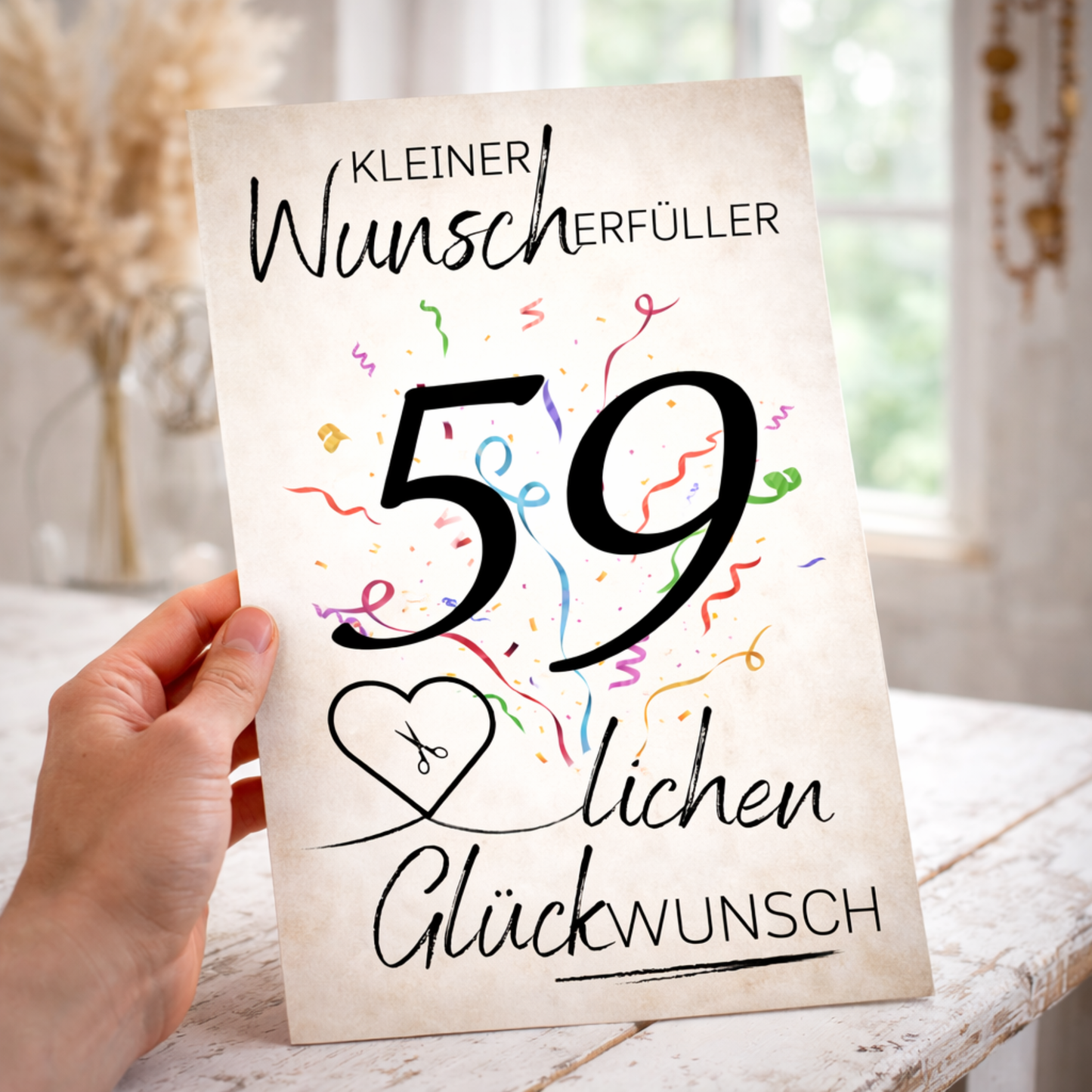 Geldgeschenk 59. Geburtstag Wunscherfüller | Digitaler Download | Last Minute Geschenkidee zum Ausdrucken