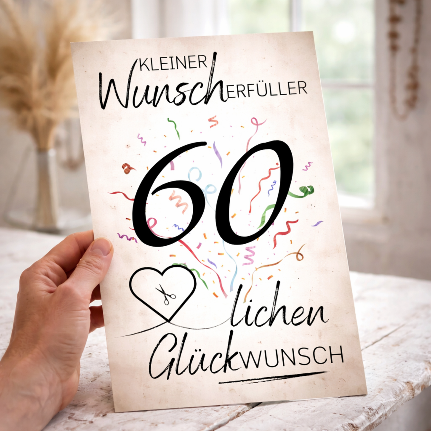 Geldgeschenk 60. Geburtstag Wunscherfüller | Digitaler Download | Last Minute Geschenkidee zum Ausdrucken