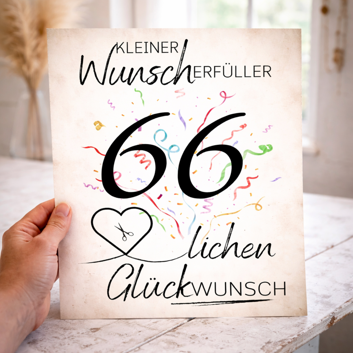Geldgeschenk 66. Geburtstag Wunscherfüller | Digitaler Download | Last Minute Geschenkidee zum Ausdrucken