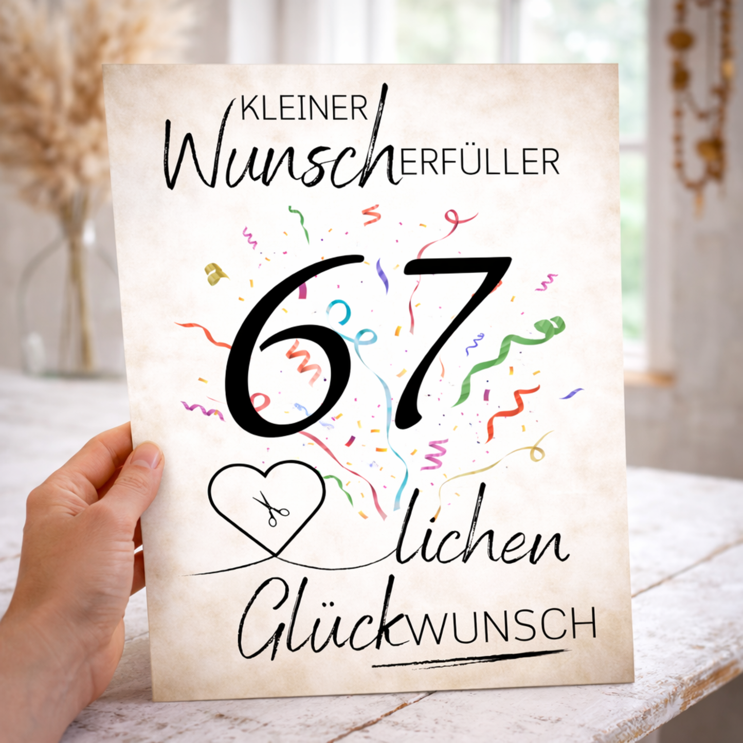 Geldgeschenk 67. Geburtstag Wunscherfüller | Digitaler Download | Last Minute Geschenkidee zum Ausdrucken