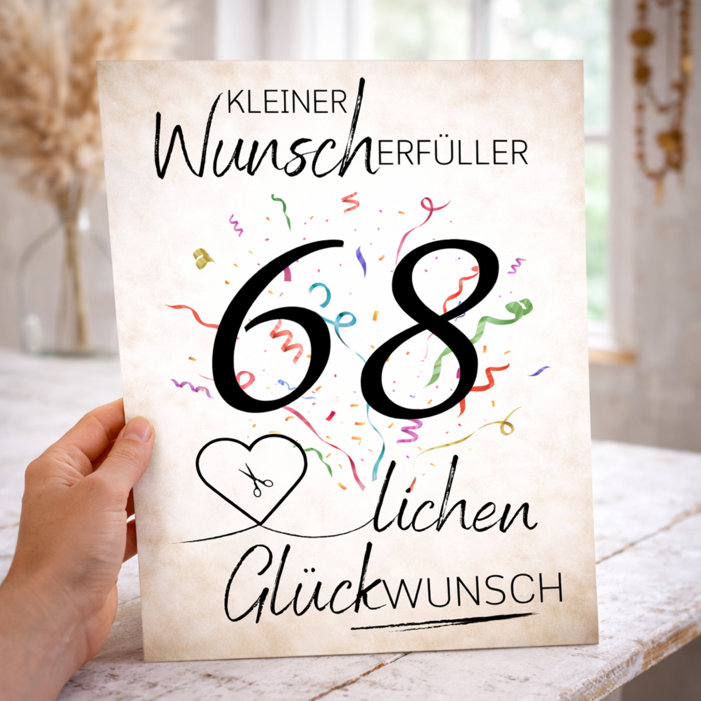 Geldgeschenk 68. Geburtstag Wunscherfüller | Digitaler Download | Last Minute Geschenkidee zum Ausdrucken