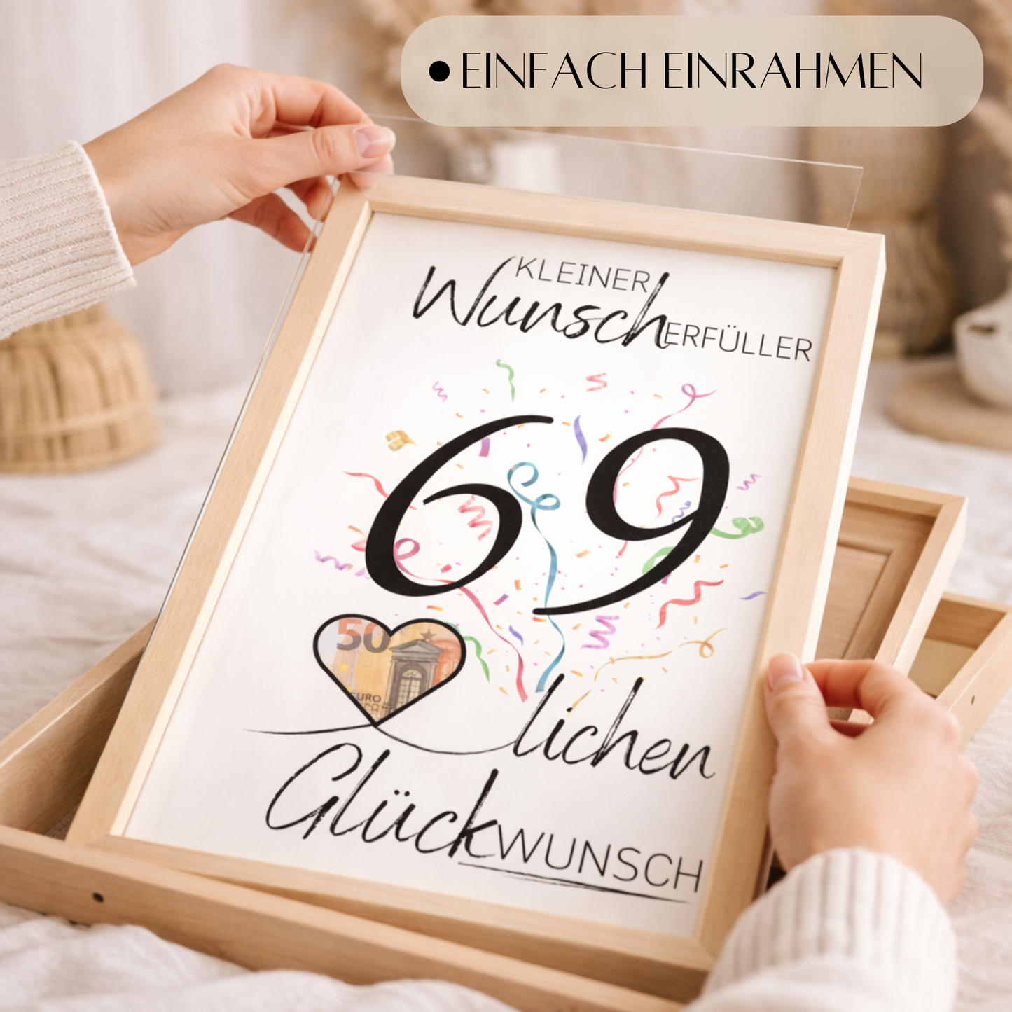 Geldgeschenk 69. Geburtstag Wunscherfüller | Digitaler Download | Last Minute Geschenkidee zum Ausdrucken