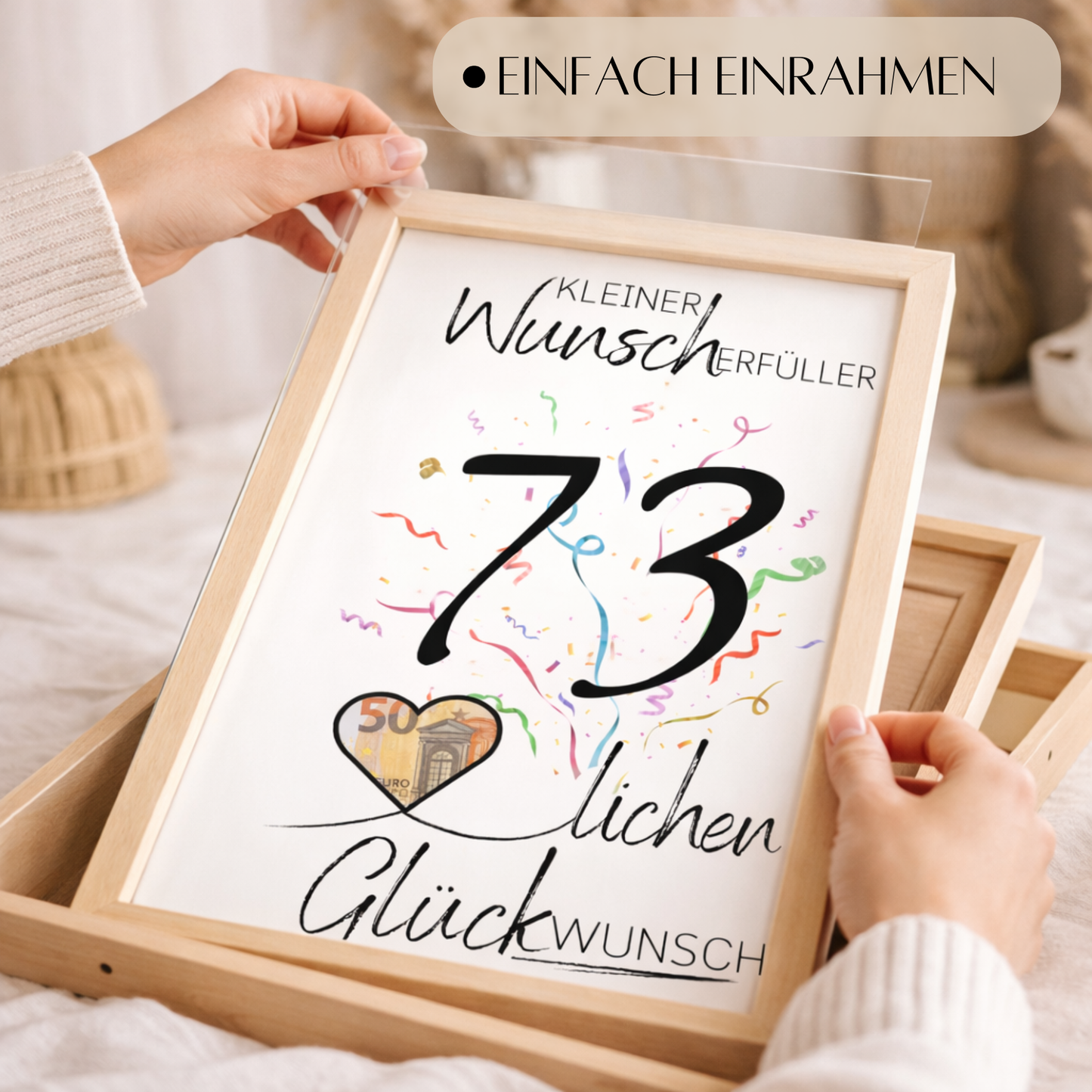 Geldgeschenk 73. Geburtstag Wunscherfüller | Digitaler Download | Last Minute Geschenkidee zum Ausdrucken