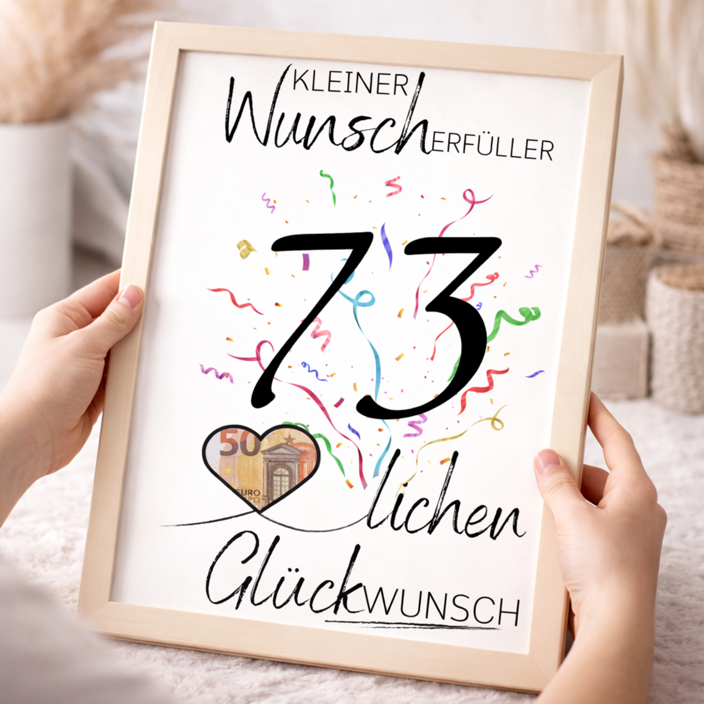 Geldgeschenk 73. Geburtstag Wunscherfüller | Digitaler Download | Last Minute Geschenkidee zum Ausdrucken