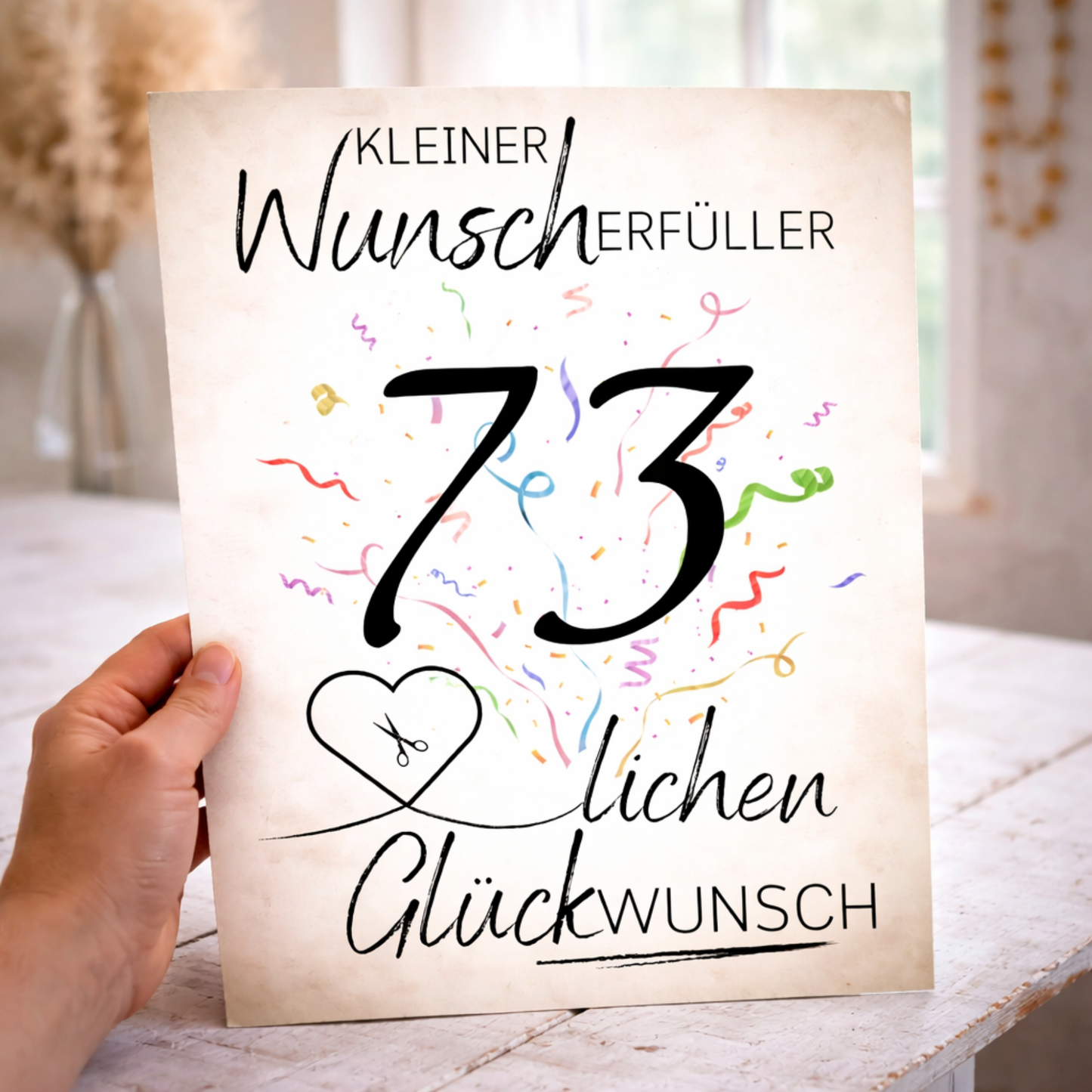 Geldgeschenk 73. Geburtstag Wunscherfüller | Digitaler Download | Last Minute Geschenkidee zum Ausdrucken
