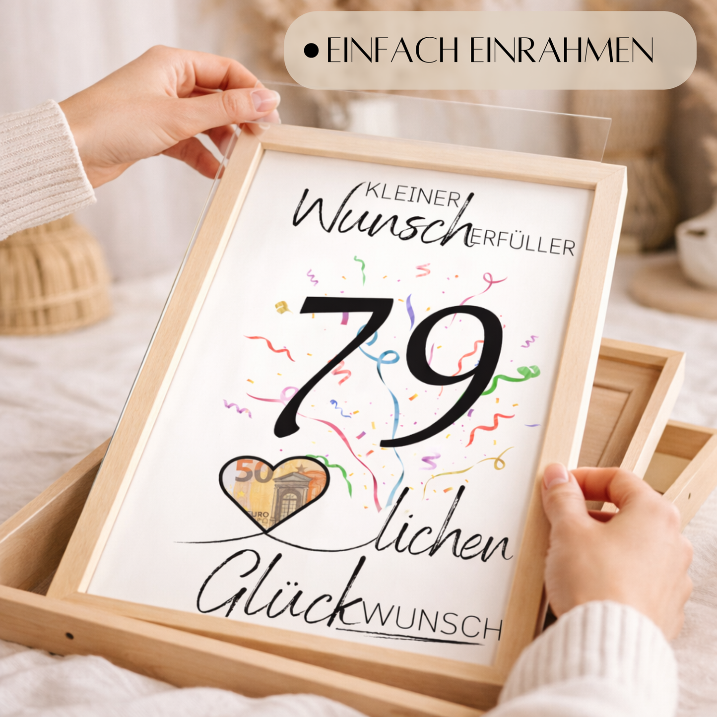 Geldgeschenk 79. Geburtstag Wunscherfüller | Digitaler Download | Last Minute Geschenkidee zum Ausdrucken