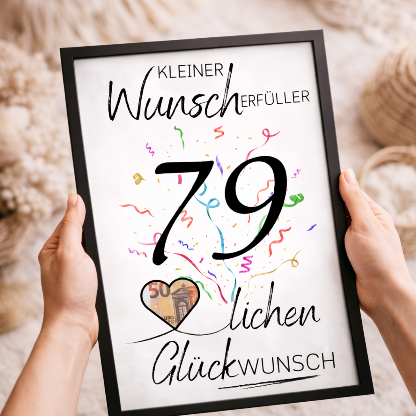 Geldgeschenk 79. Geburtstag Wunscherfüller | Digitaler Download | Last Minute Geschenkidee zum Ausdrucken