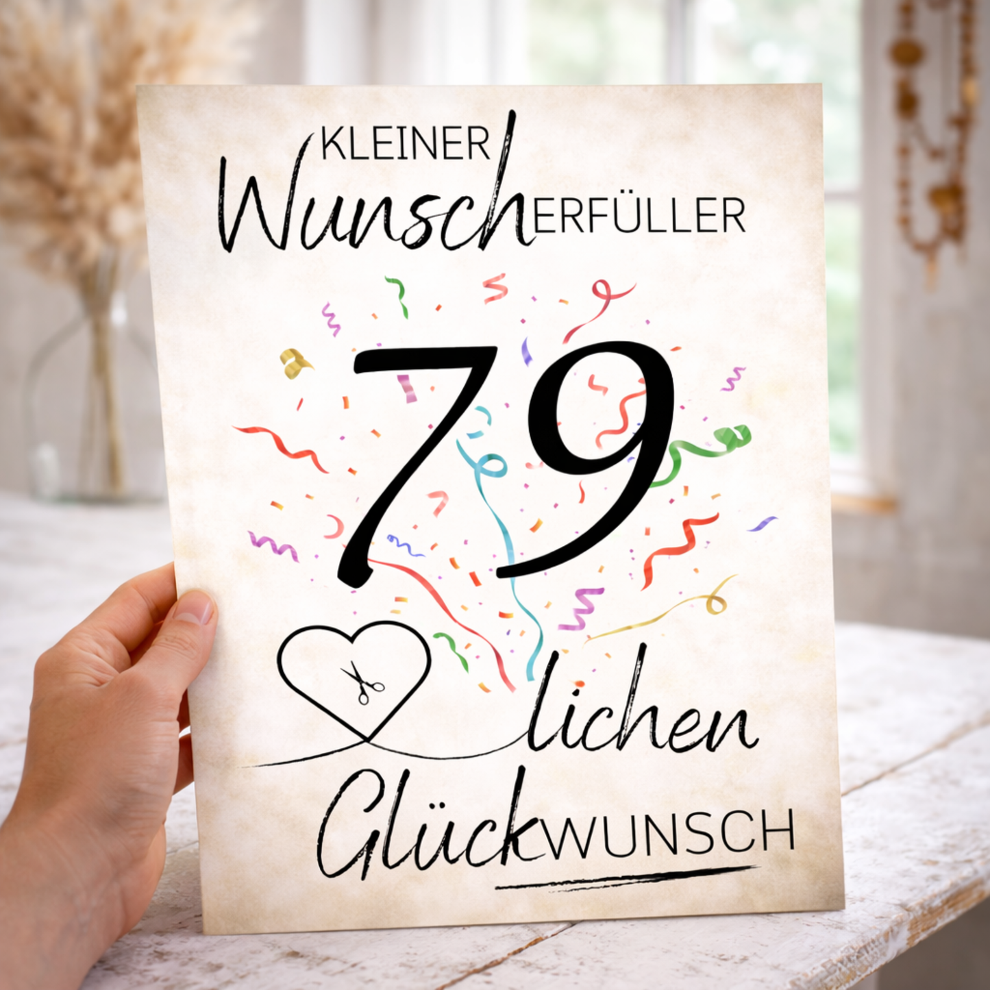 Geldgeschenk 79. Geburtstag Wunscherfüller | Digitaler Download | Last Minute Geschenkidee zum Ausdrucken