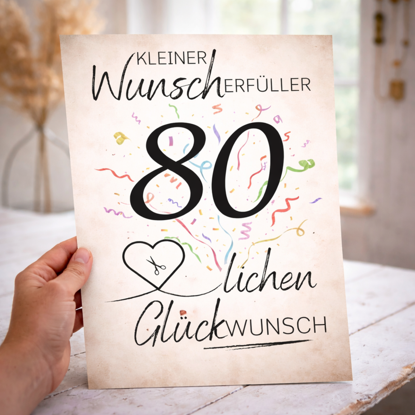 Geldgeschenk 80. Geburtstag Wunscherfüller | Digitaler Download | Last Minute Geschenkidee zum Ausdrucken