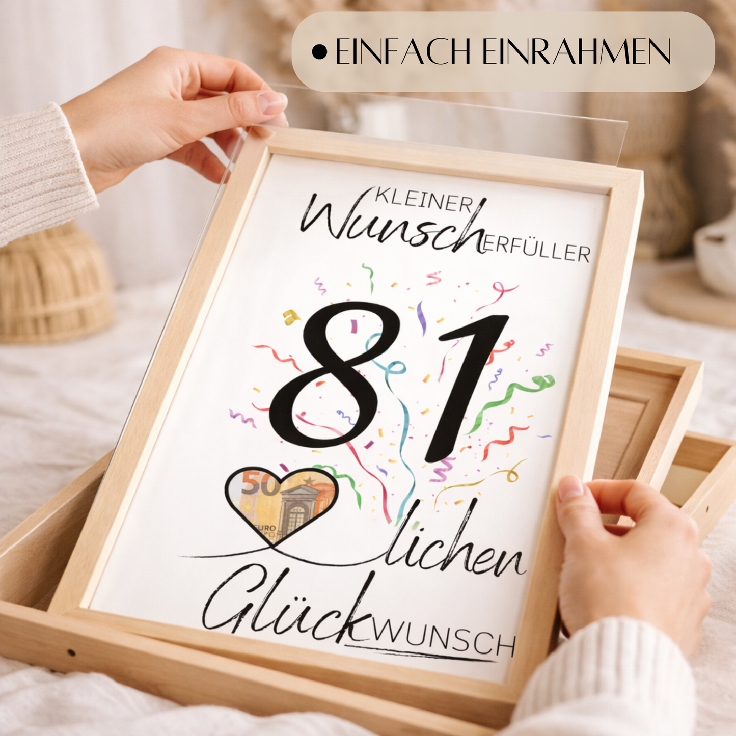 Geldgeschenk 81. Geburtstag Wunscherfüller | Digitaler Download | Last Minute Geschenkidee zum Ausdrucken