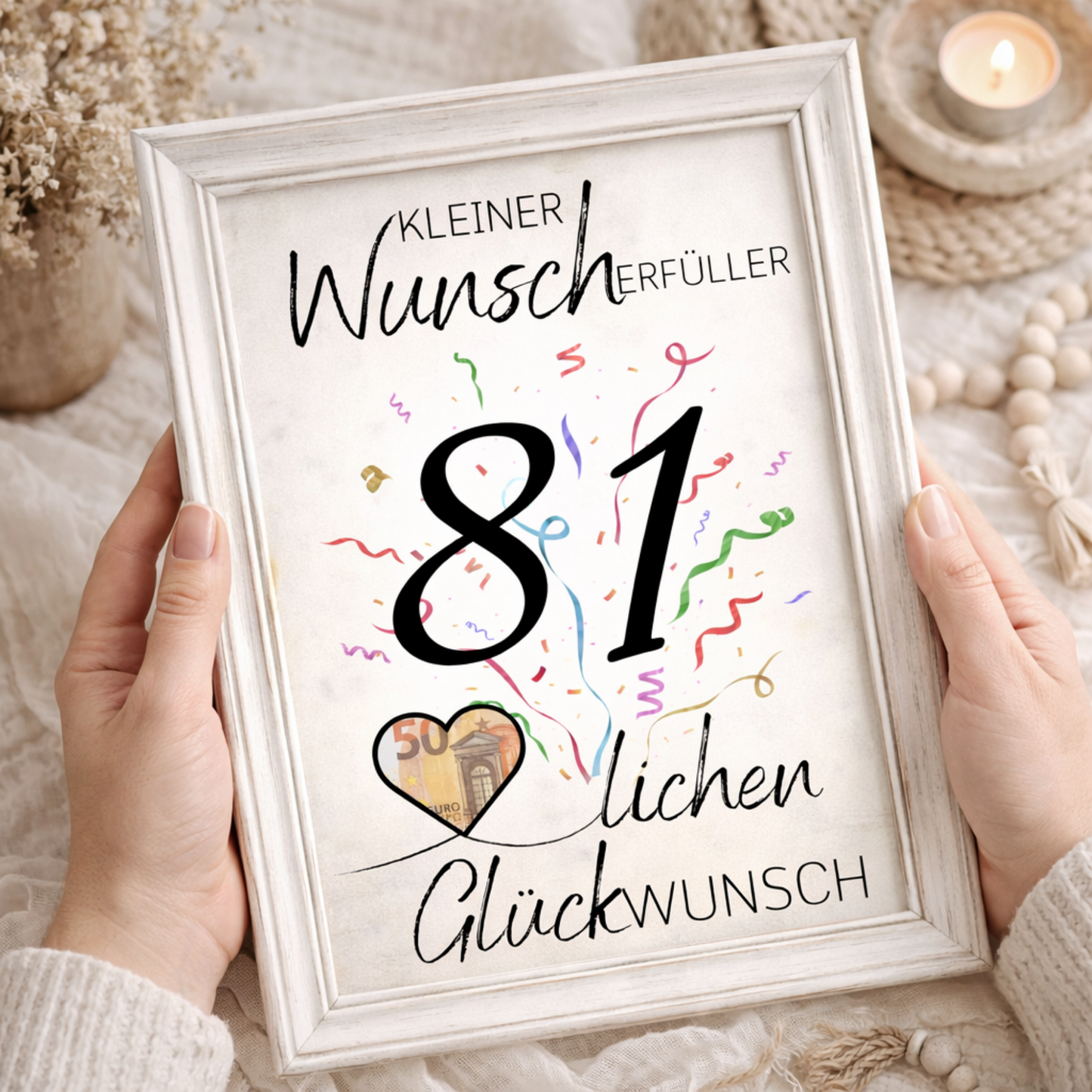 Geldgeschenk 81. Geburtstag Wunscherfüller | Digitaler Download | Last Minute Geschenkidee zum Ausdrucken