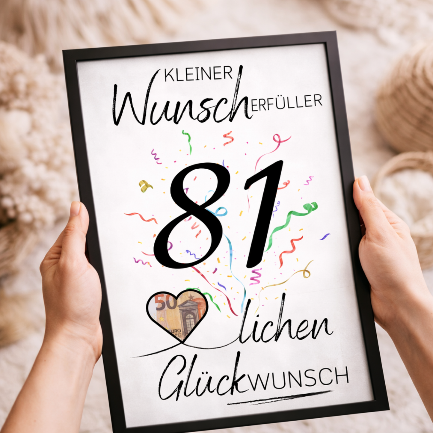 Geldgeschenk 81. Geburtstag Wunscherfüller | Digitaler Download | Last Minute Geschenkidee zum Ausdrucken
