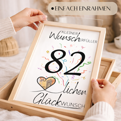 Geldgeschenk 82. Geburtstag Wunscherfüller | Digitaler Download | Last Minute Geschenkidee zum Ausdrucken