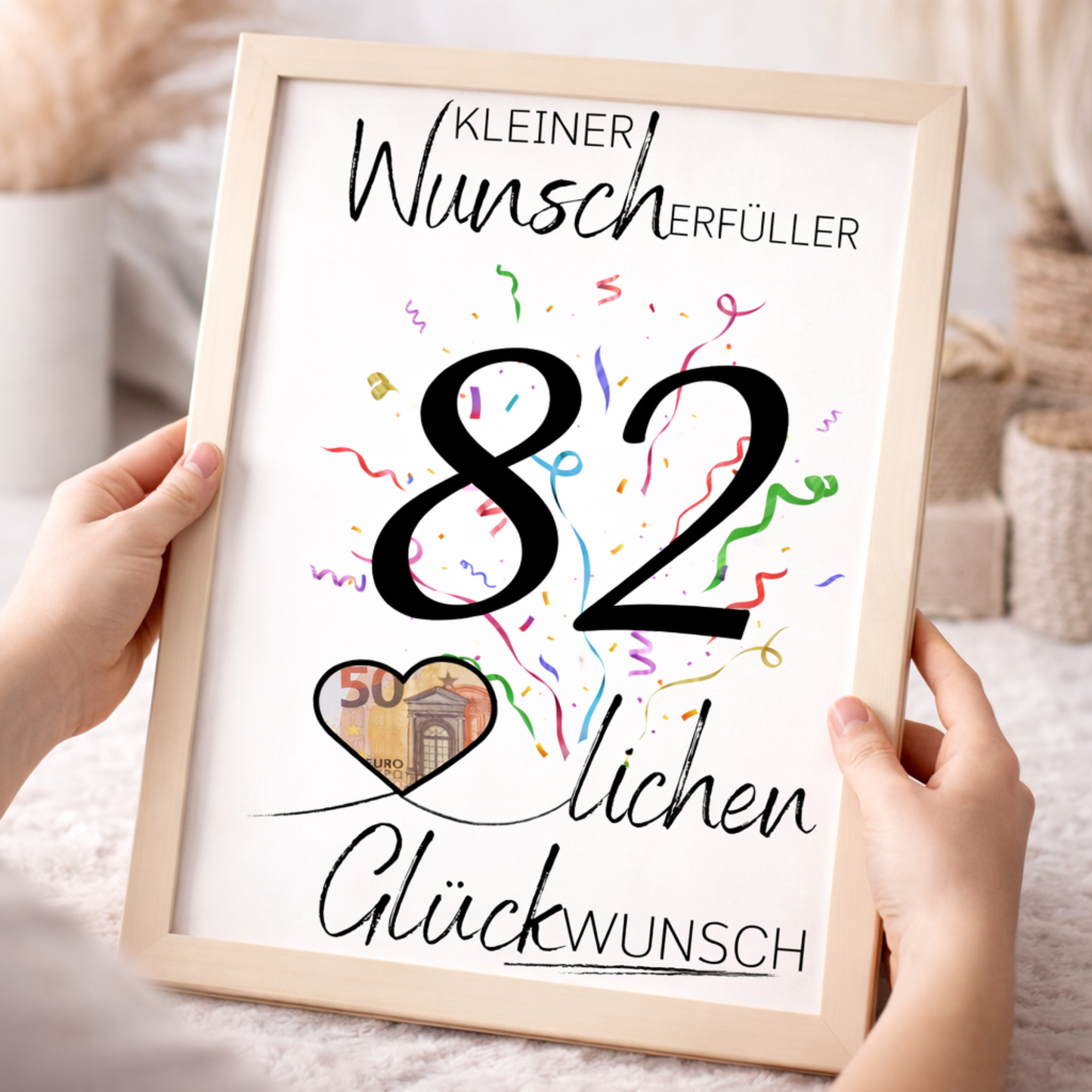 Geldgeschenk 82. Geburtstag Wunscherfüller | Digitaler Download | Last Minute Geschenkidee zum Ausdrucken