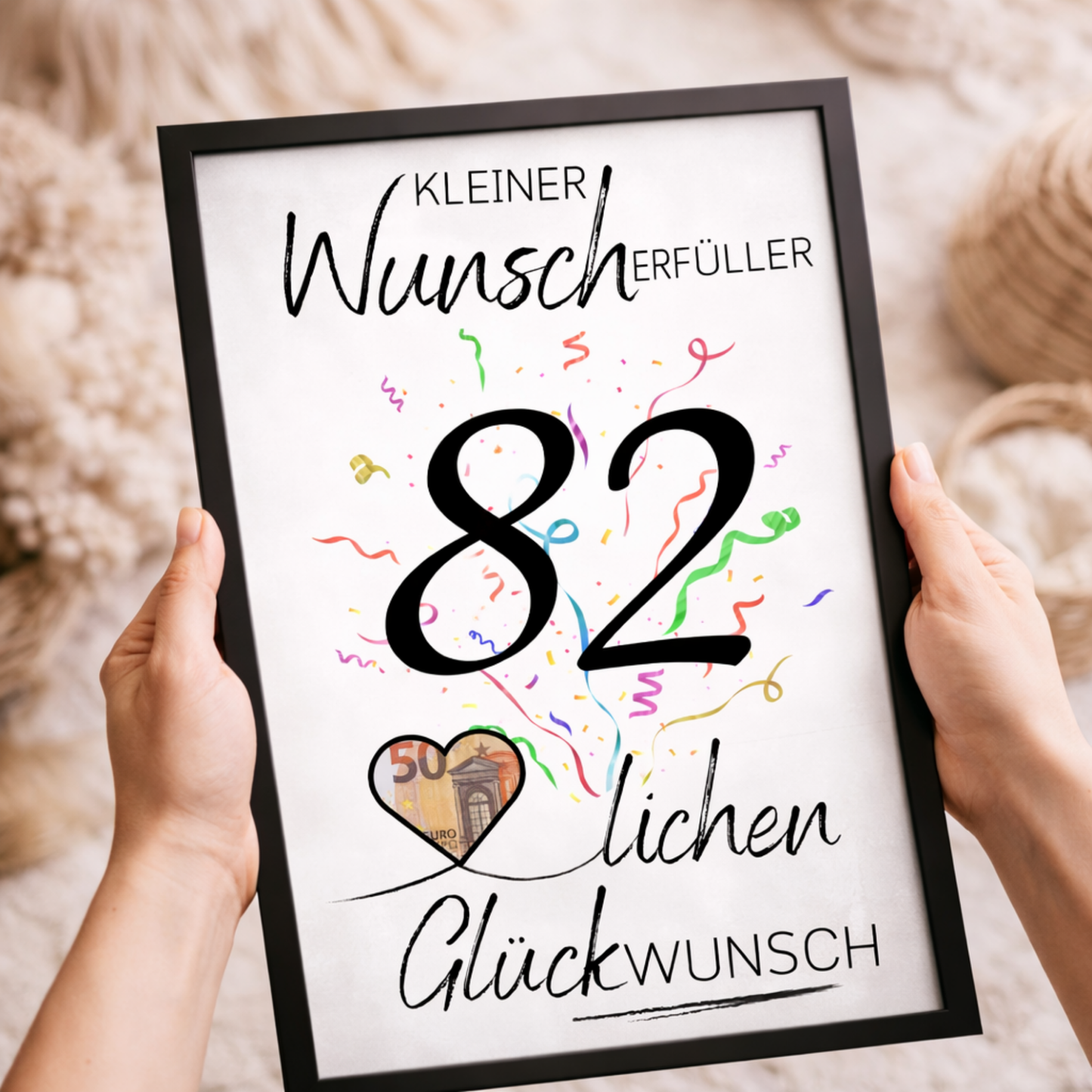 Geldgeschenk 82. Geburtstag Wunscherfüller | Digitaler Download | Last Minute Geschenkidee zum Ausdrucken